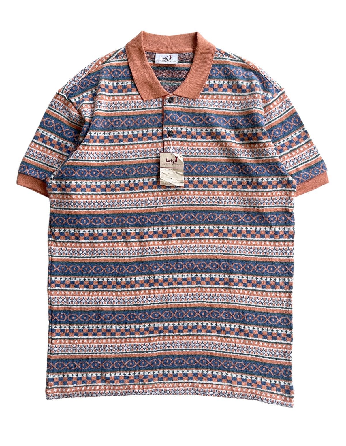 Dunlop NEW WITH TAG❗️Vintage Dunlop Stripe Knit Golf Shirt Size US L / EU 52-54 / 3 - 1 Thumbnail