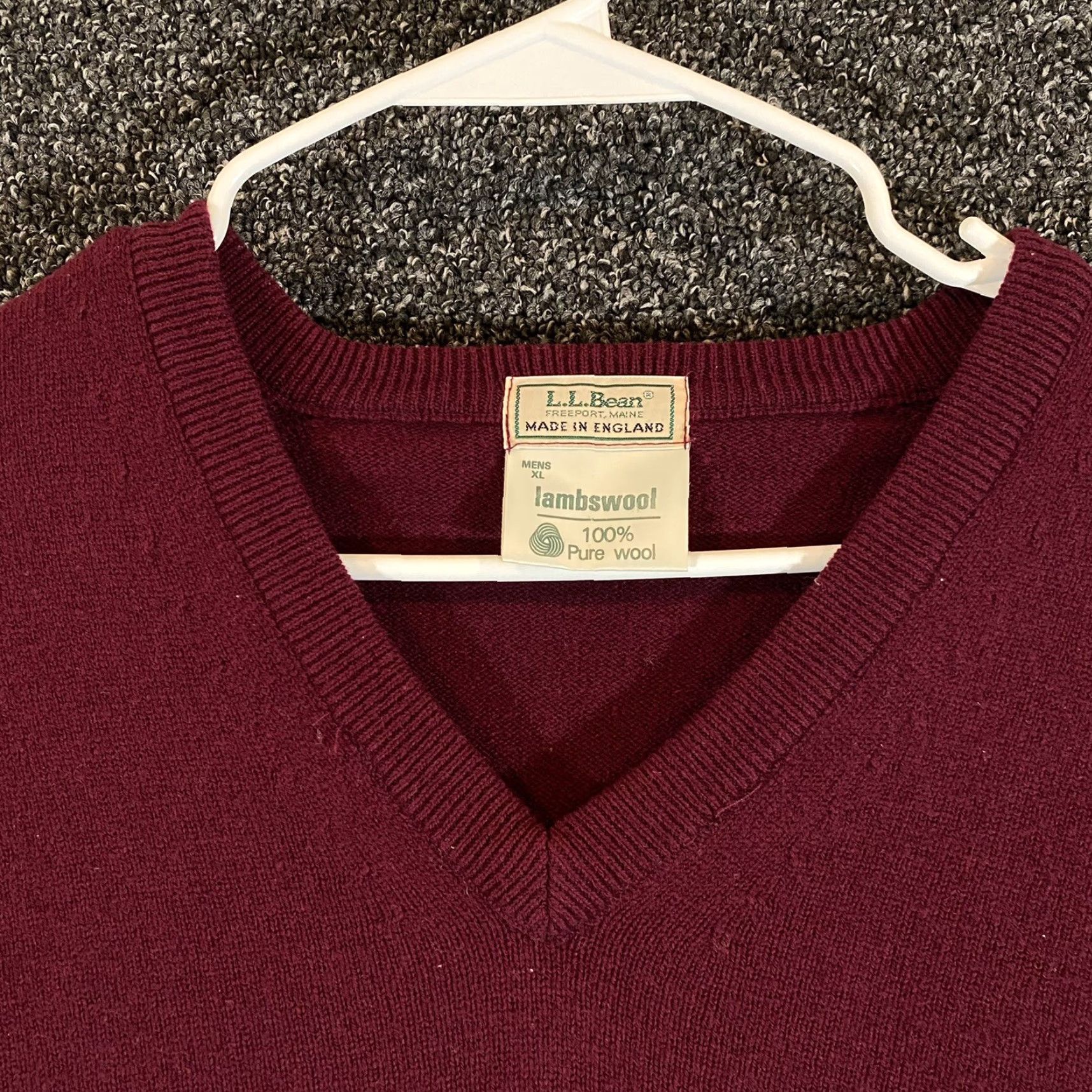 Vintage VINTAGE LL BEAN Sweater Mens XL Red Burgundy Lambs Wool Knit Pullover Jumper Grandpa L/S Size US XL / EU 56 / 4 - 2 Thumbnail