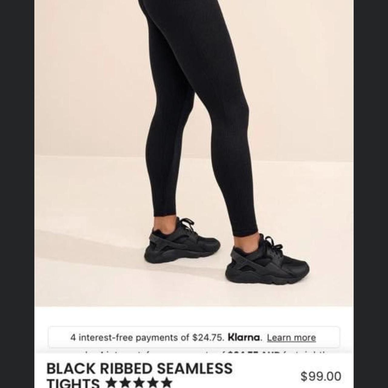 Other Womens AIM'N black ribbed seamless leggings high waisted Size 30" / US 8 / IT 44 - 2 Thumbnail