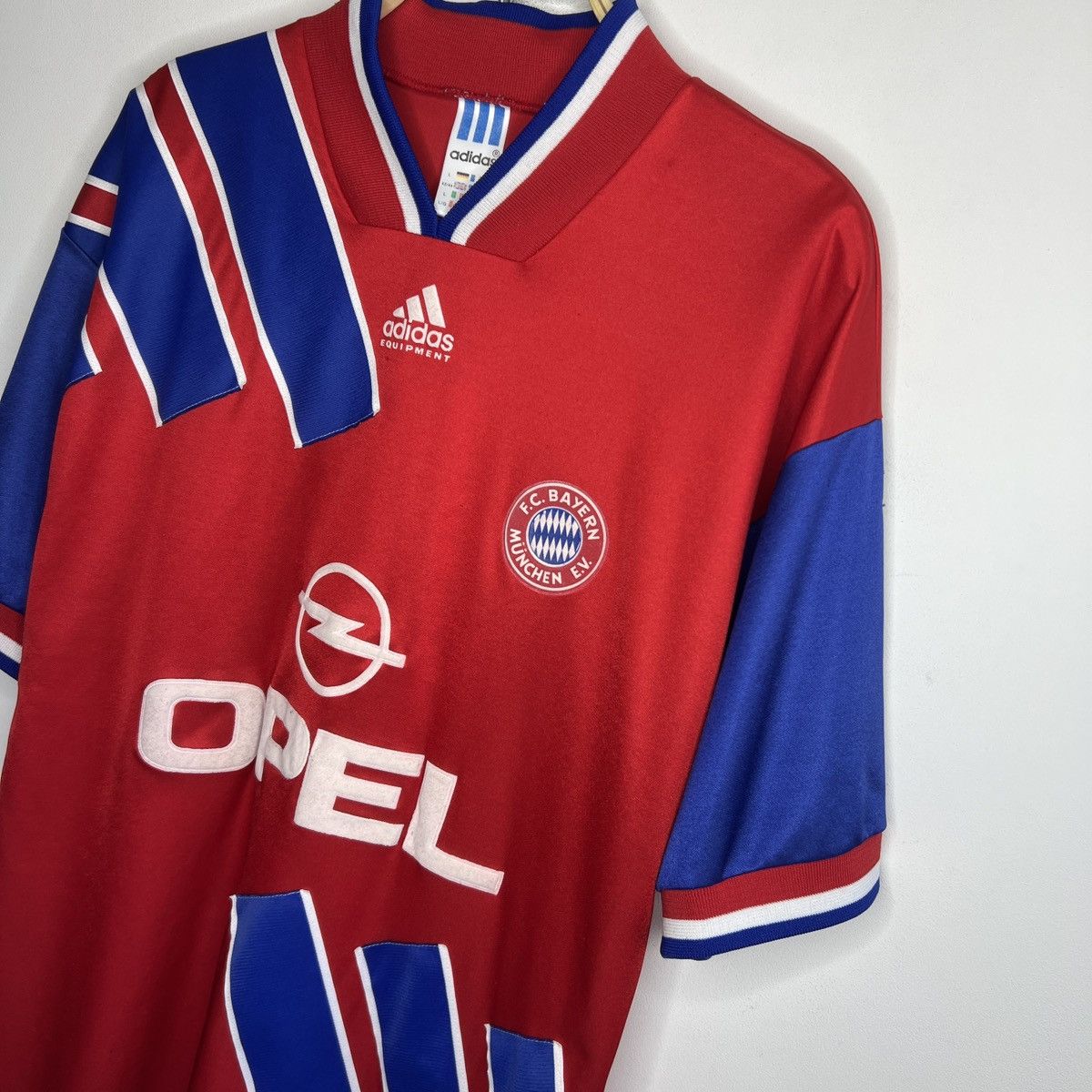 Adidas × Vintage vintage 90s adidas eqt soccer jersey bayern Opel 1993 home Size US L / EU 52-54 / 3 - 5 Thumbnail