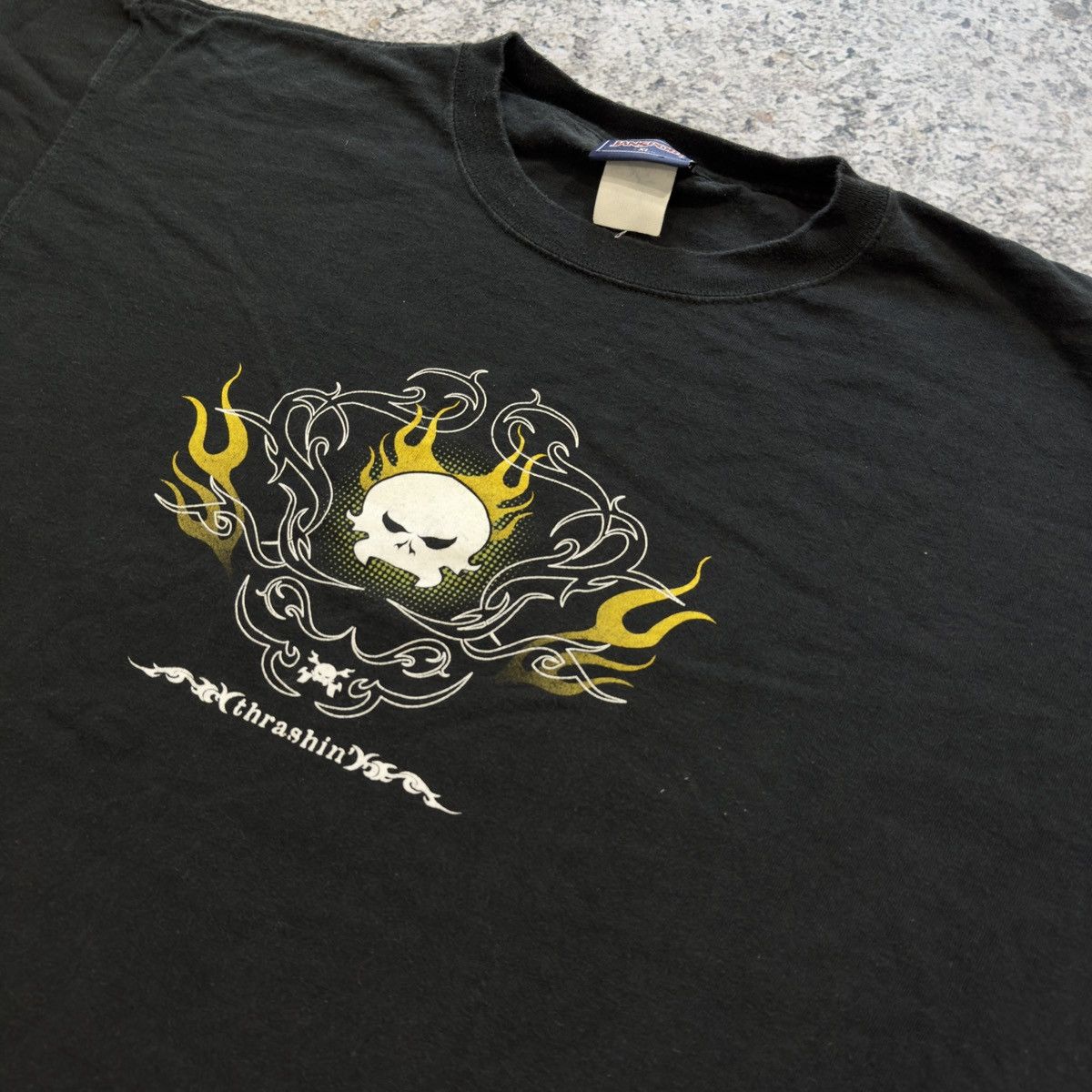 Vintage Vintage Y2K Faded Skull Thrashin Tee XL Skater ERD Grunge Size US XL / EU 56 / 4 - 2 Thumbnail