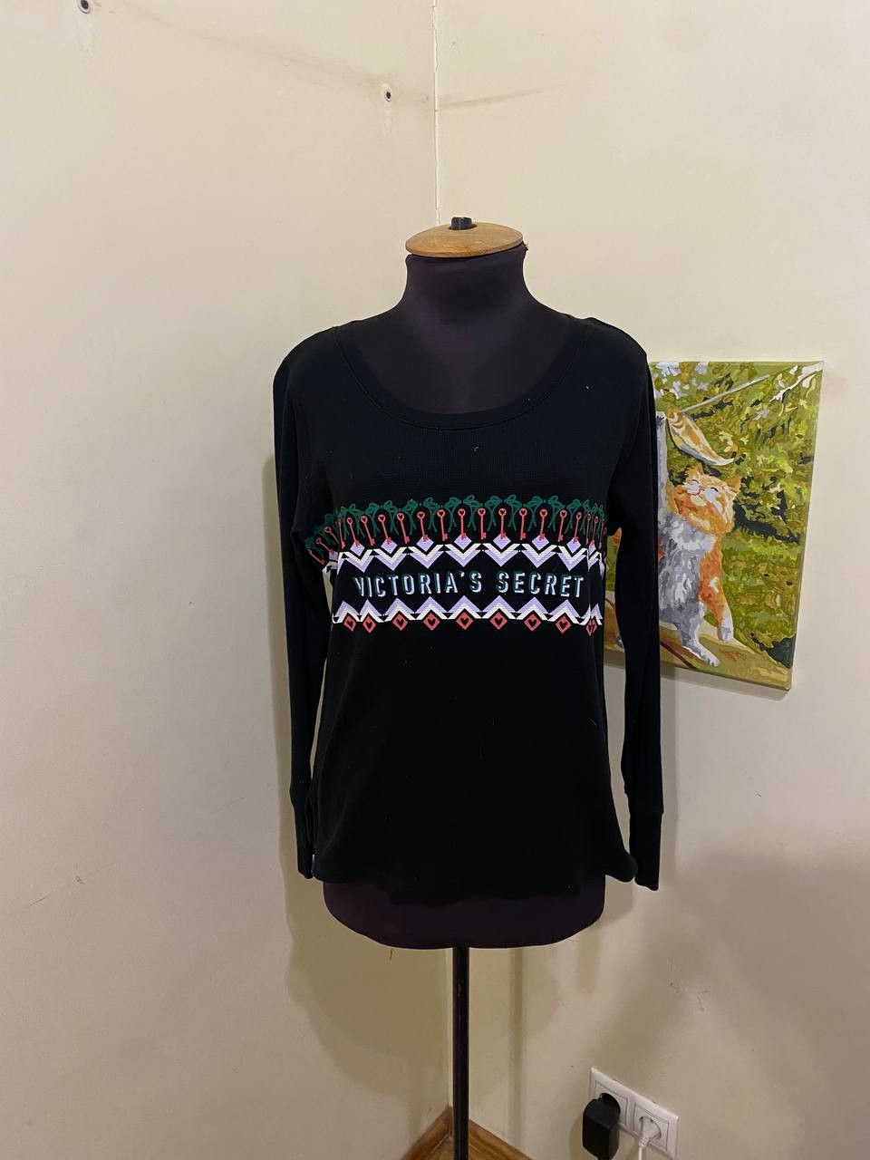 Victoria's Secret Victorias Secret Waffle Knit Top Long Sleeve Shirt Light Size M / US 6-8 / IT 42-44 - 1 Thumbnail