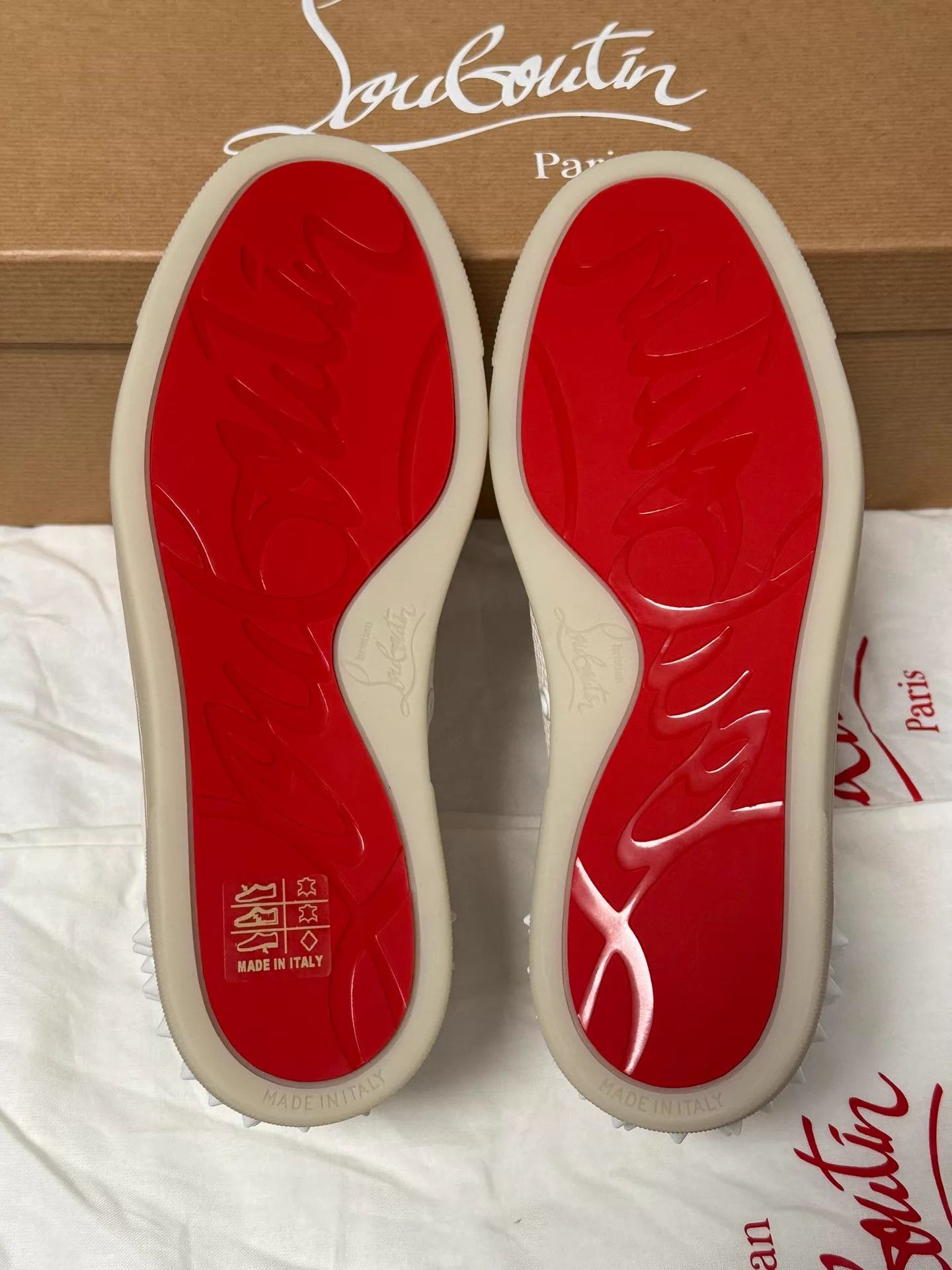 Christian Louboutin Christian Louboutin White Leather Studded 36 Sneakers Size US 5.5 / IT 35.5 - 5 Thumbnail