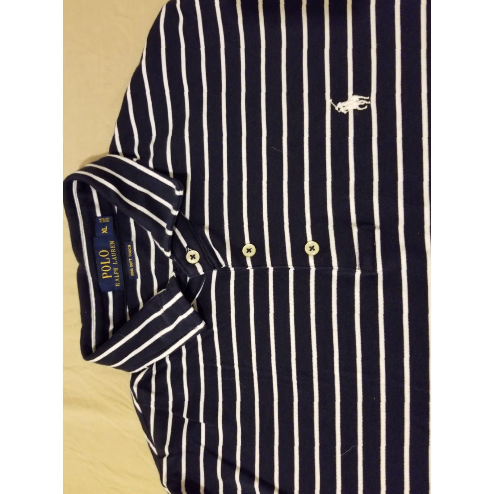 Polo Ralph Lauren Polo Ralph Lauren Shirt XL Navy Blue Cotton Mens Polo XL Blue Cotton Shirts Size US XL / EU 56 / 4 - 2 Thumbnail