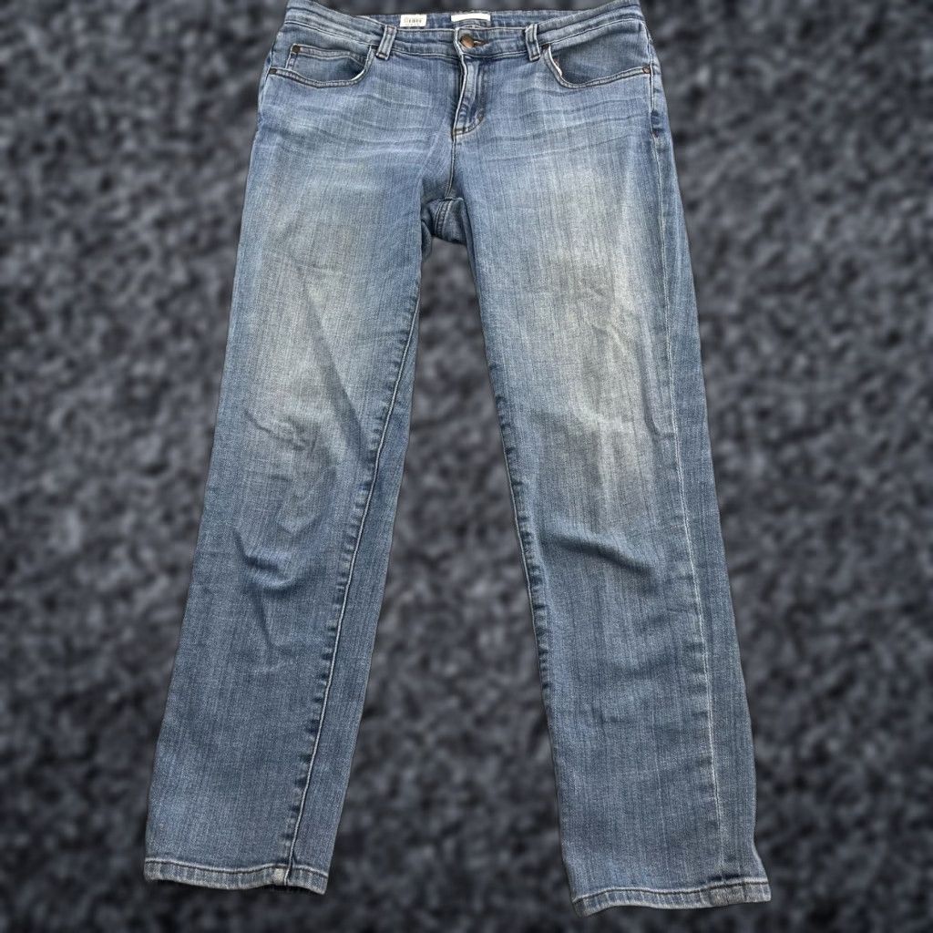 Eileen Fisher Eileen Fisher Jeans Womens 8 Blue Denim Straight Leg Mid Rise Classic Stretch Pants Ladies Jeans Size 30" / US 8 / IT 44 - 1 Thumbnail