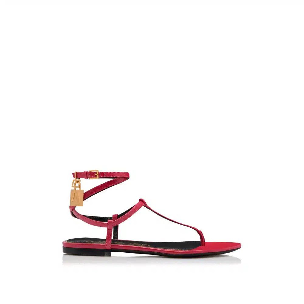 Tom Ford o1loc1c0325 W3217 Leather Padlock Flat Sandals in Red Size US 6 / IT 36 - 1 Preview