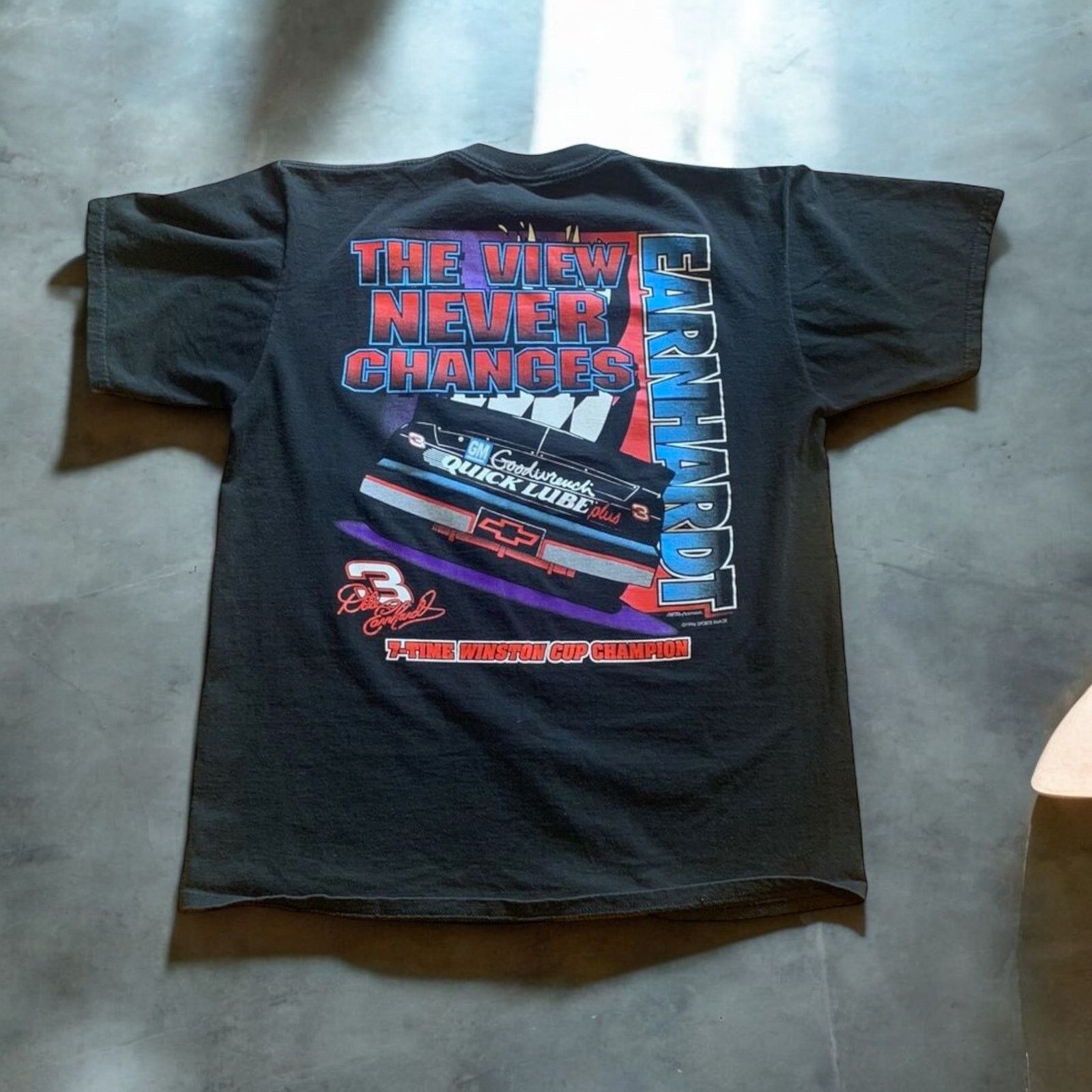 Jerzees 1996 Dale Earnhardt NASCAR Single Stitch Jerzees Tee - Sz LG Size US L / EU 52-54 / 3 - 2 Thumbnail