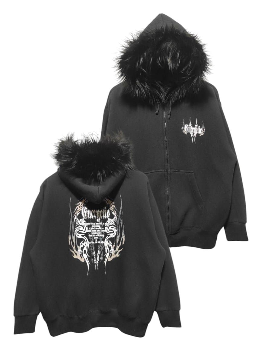 Japanese Brand Energetic Cross Poem zip fur hoodie ifsix LGB style Size US L / EU 52-54 / 3 - 2 Thumbnail