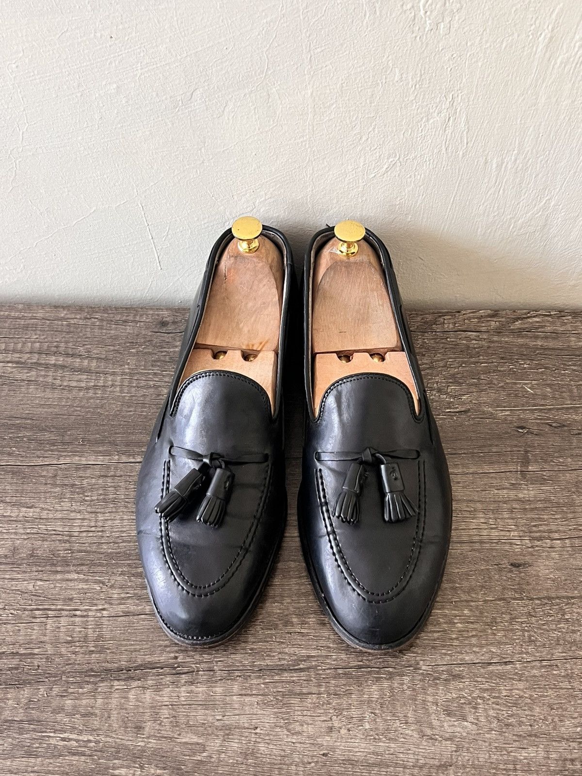 Alden ALDEN 660 BLACK LEATHER TASSEL LOAFERS SLIP ON 13 AA Size US 9.5 / EU 42-43 - 5 Thumbnail