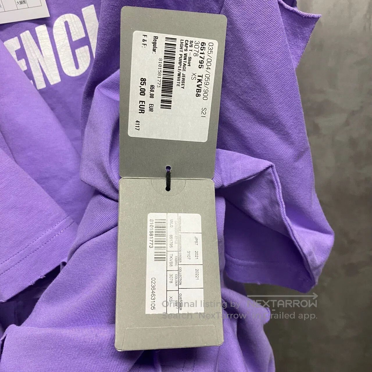 Balenciaga Balenciaga Lavender Purple patterned logo short-sleeve shi Size US XS / EU 42 / 0 - 7 Thumbnail