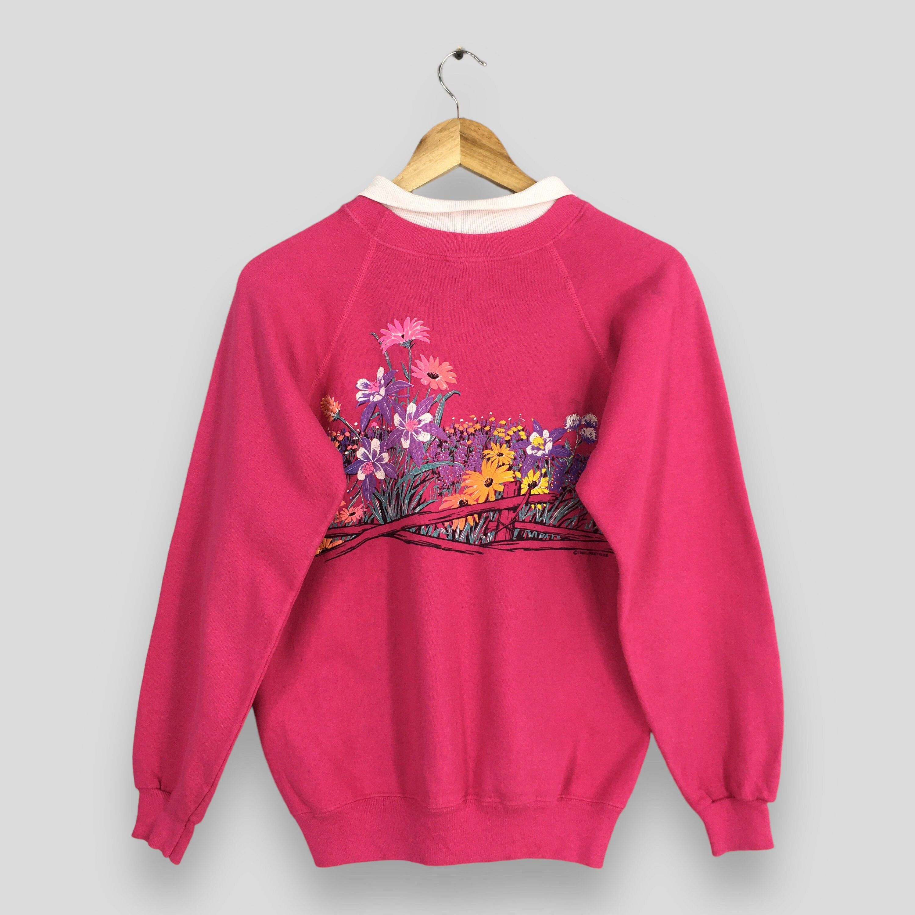 California Arts. Vintage 90s California Floral Aesthetic Sweatshirt Medium Size US M / EU 48-50 / 2 - 7 Thumbnail