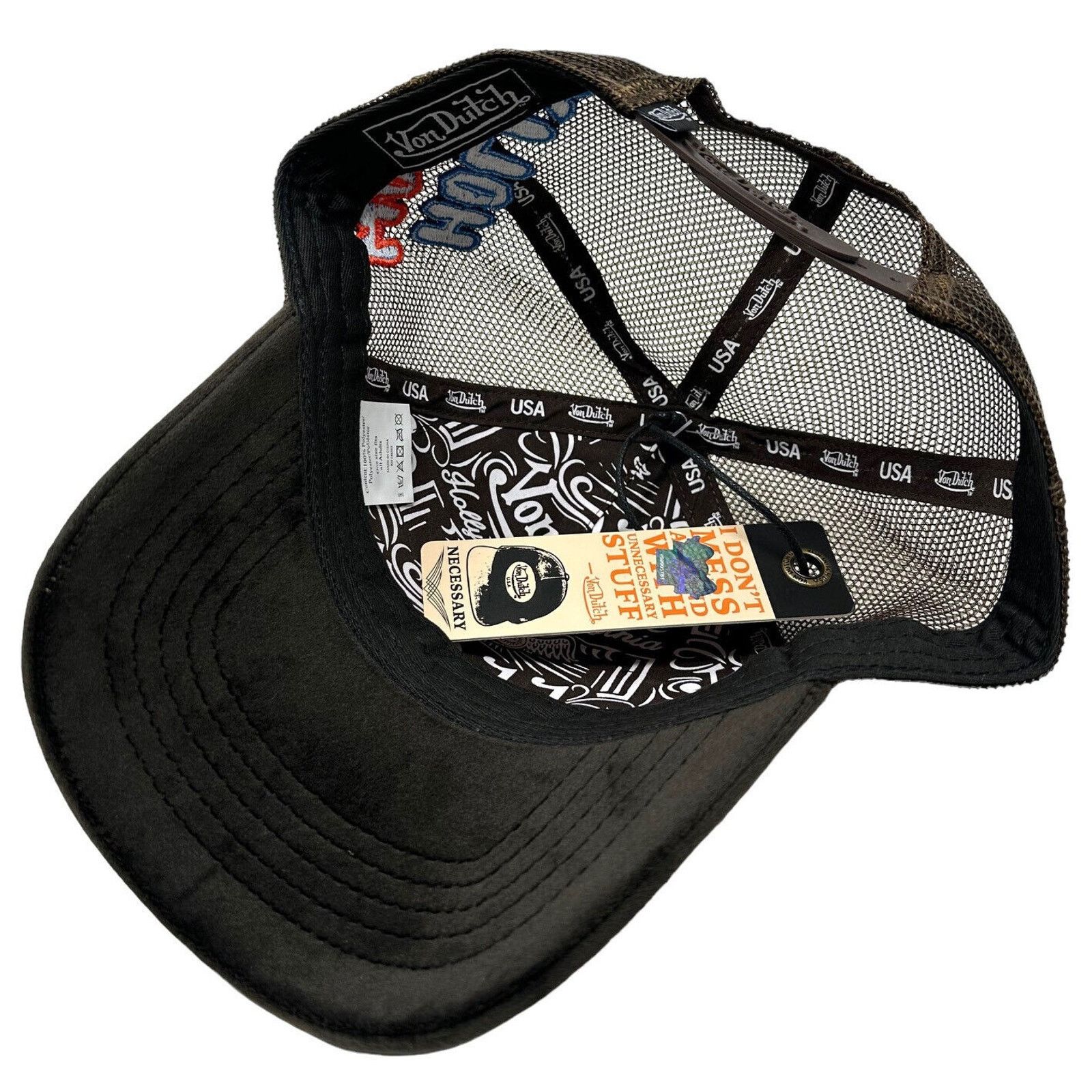 Von Dutch Von Dutch Trucker Hat Brown Hollywood Velvet Snapback Cap Size ONE SIZE - 8 Thumbnail