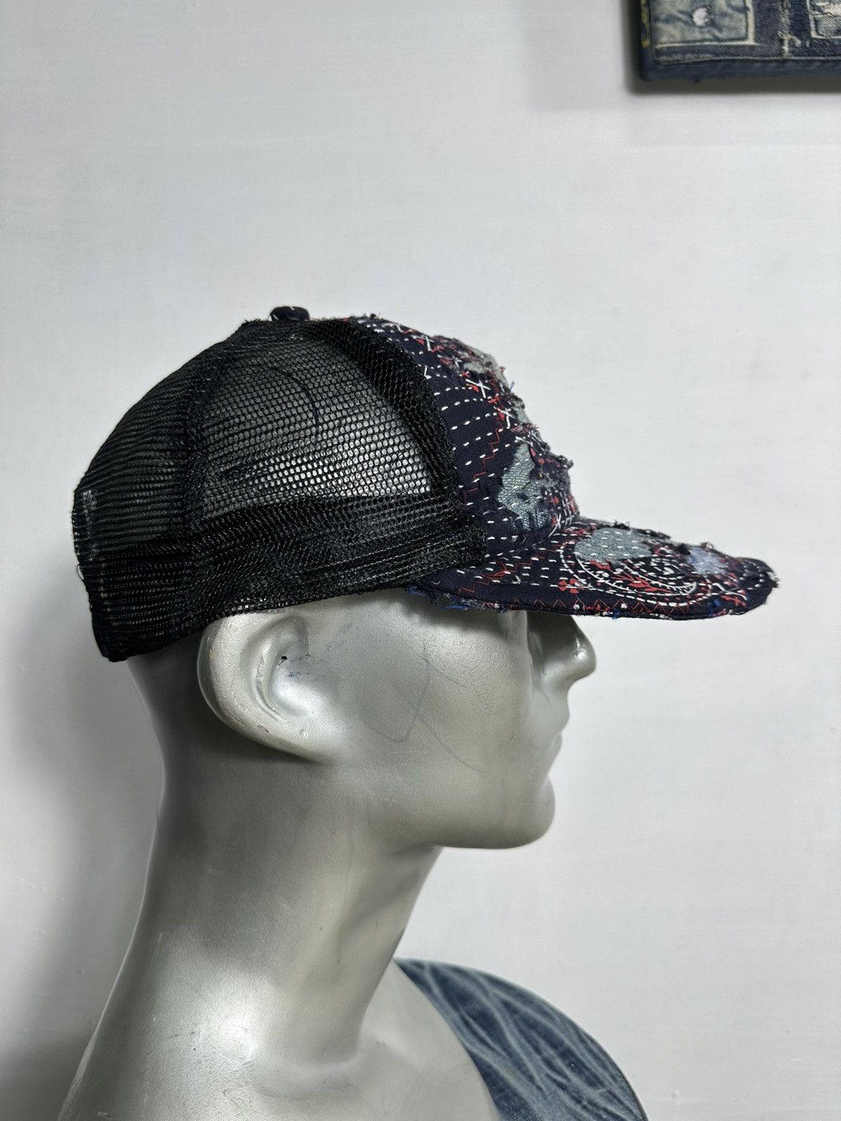Handmade Custom Made Distressed Paisley Patchwork Boro Trucker hats Size ONE SIZE - 13 Thumbnail