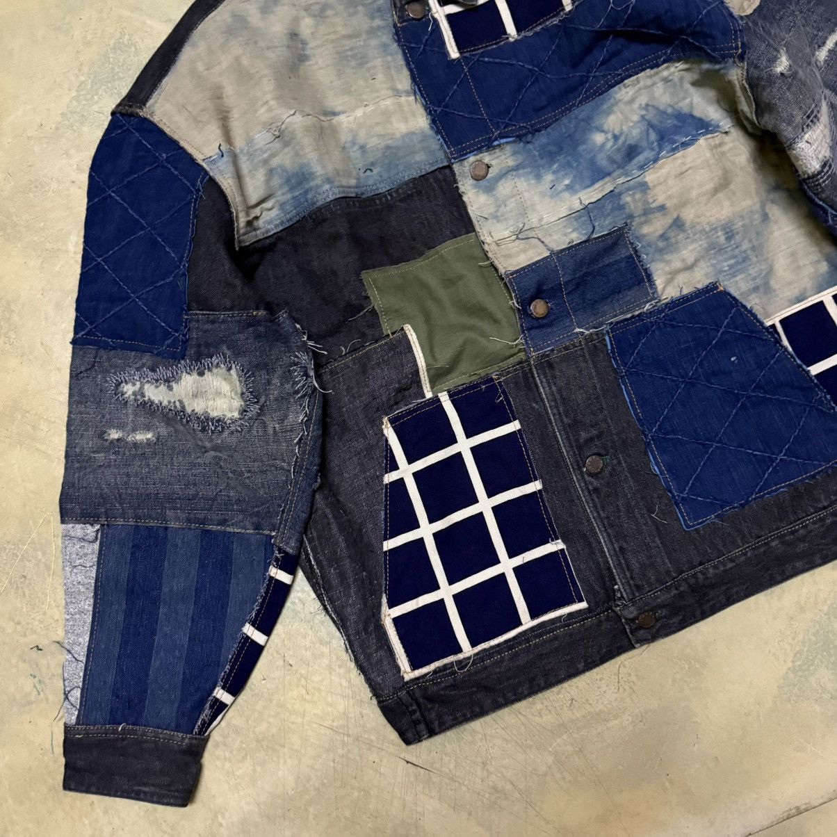 Comme des Garcons Homme Vintage 80s Comme Des Garcons Denim Jacket Patchwork Size US M / EU 48-50 / 2 - 5 Thumbnail