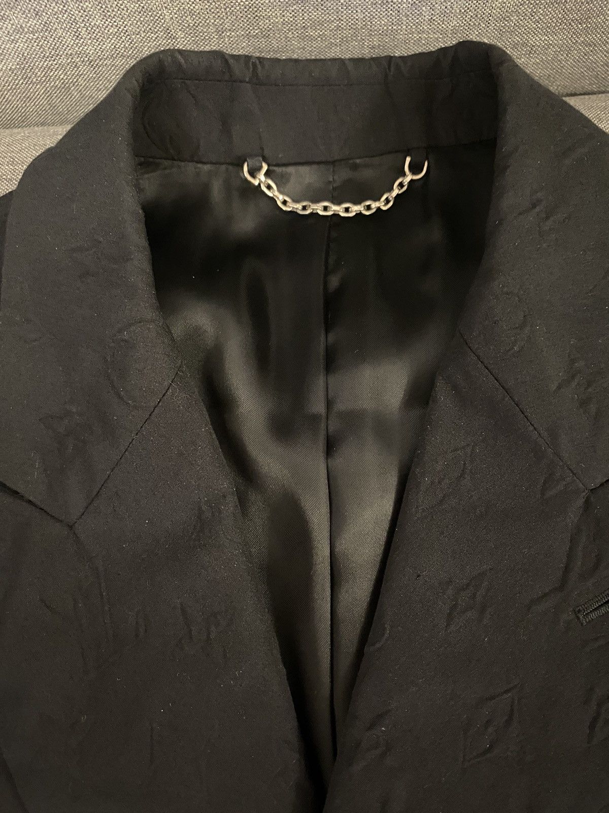 Louis Vuitton Louis Vuitton black monogram double breasted blazer 50 Size 50R - 5 Thumbnail