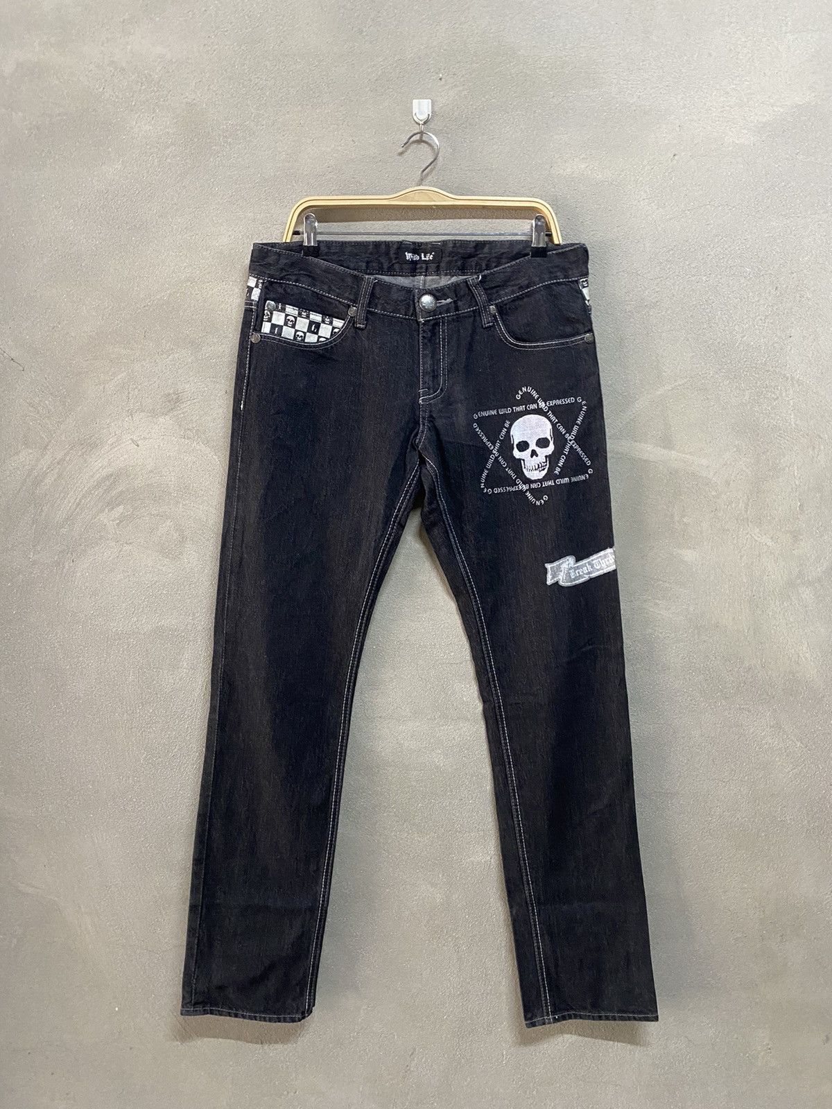 Le Grande Bleu (L.G.B.) Japanese Brand Skull Bones Mastermind Jeans Size US 34 / EU 50 - 2 Thumbnail