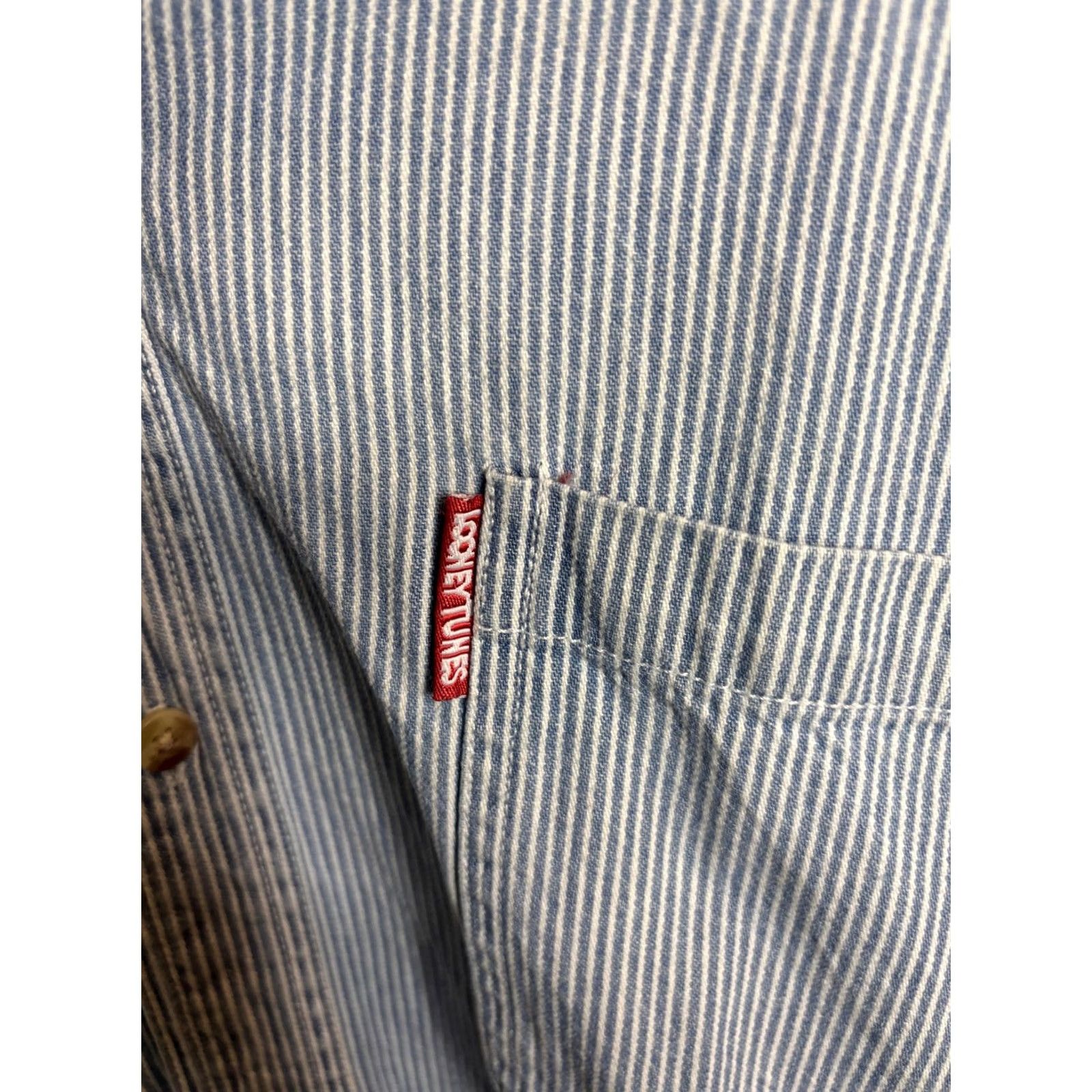 Vintage VINTAGE Warner Bros Looney Tunes Shirt Mens Small Blue Stripe Embroidered 90s Size US S / EU 44-46 / 1 - 2 Thumbnail