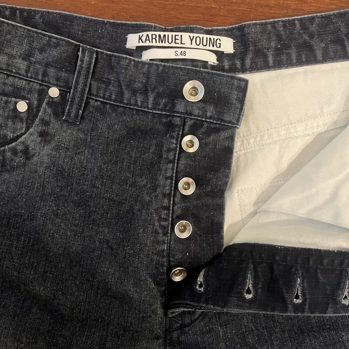Other Karmuel Young Navy Washed Molded Wide Leg Pants Size US 33 - 2 Thumbnail