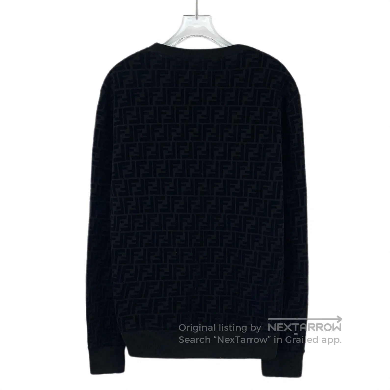 Fendi FENDI Black Classic Double F Printed Cotton Round Neck Lon Size US S / EU 44-46 / 1 - 2 Thumbnail