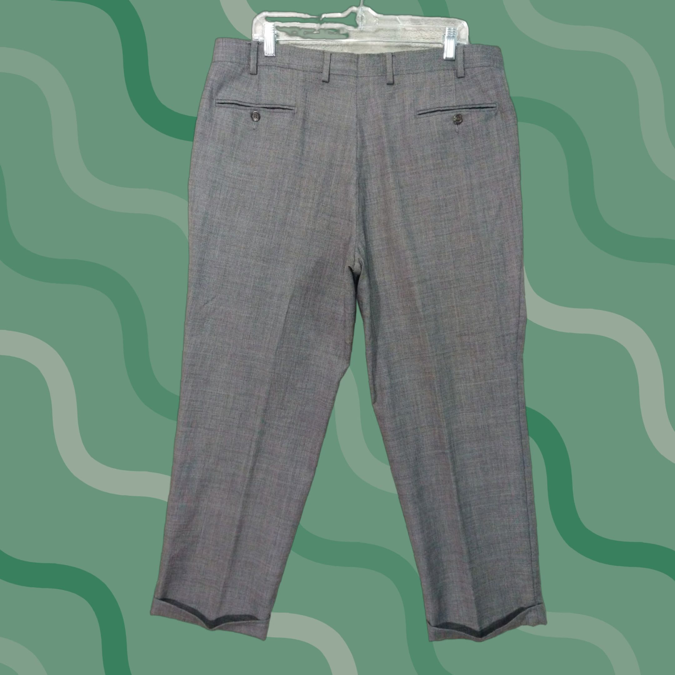 Chaps Chaps Dress Pants Mens 38x30 Gray Wool Straight Leg Pleated Cuffed Preppy Dress Pants Mens Gray Wool Straight Leg 38 30 Cuffed Pleated Preppy Mens Size US 38 / EU 54 - 1 Thumbnail