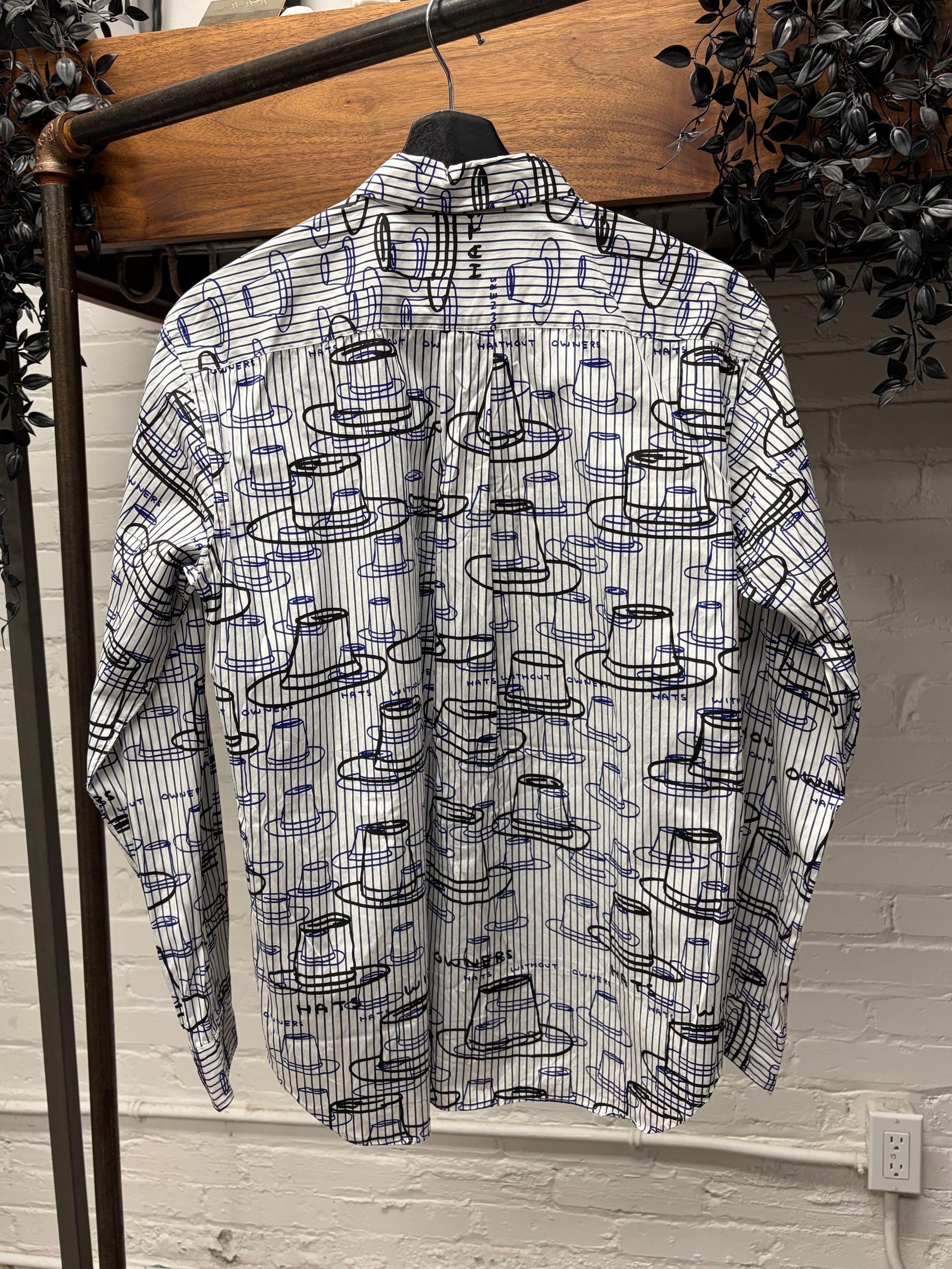 Comme des Garcons 2021 Comme Des Garçons Homme Deux ‘Hats Without Owners’ Pinstripe Shirt Size US S / EU 44-46 / 1 - 4 Thumbnail