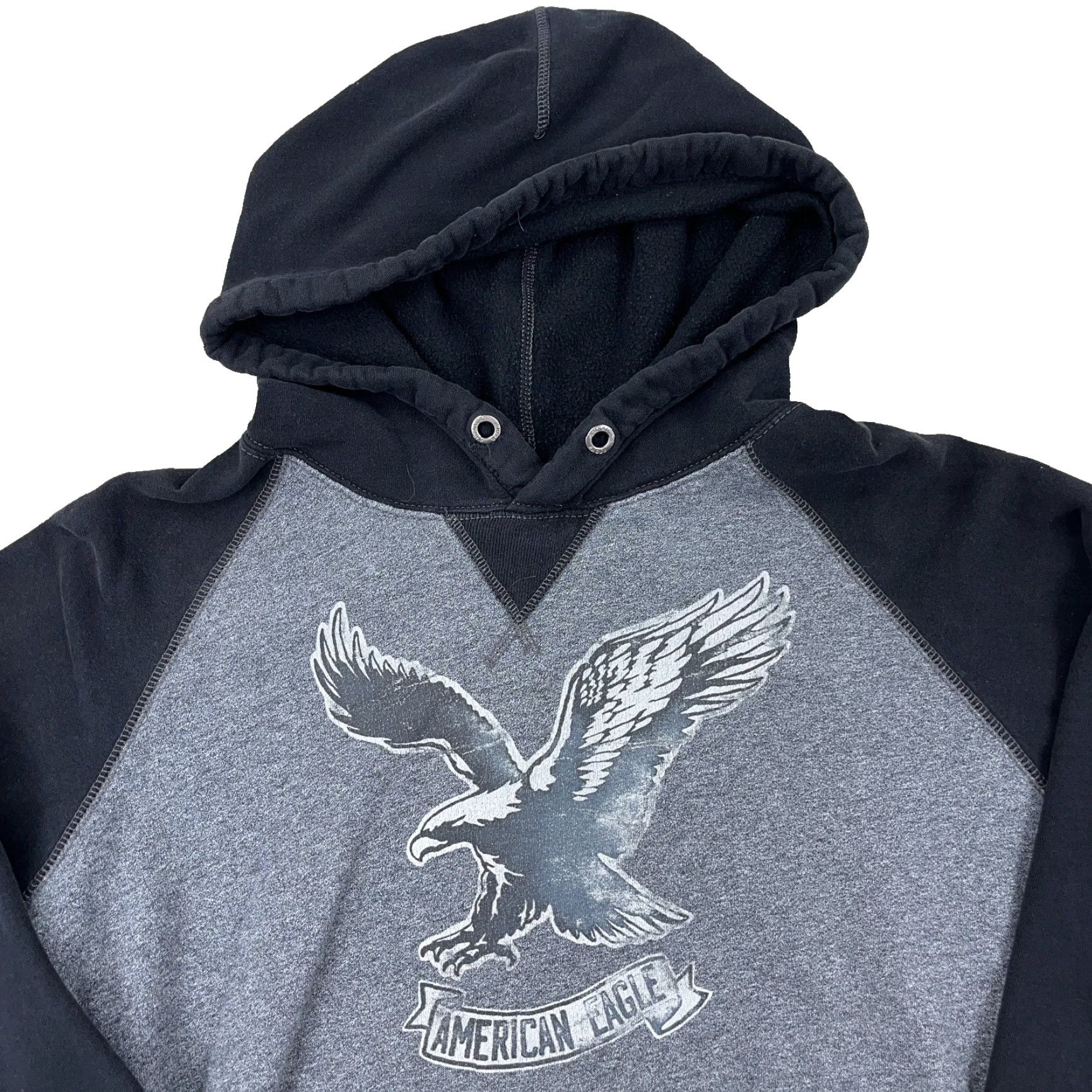 American Eagle Outfitters Vintage American Eagle Hoodie Men Medium Black Sweatshirt Faded Raglan Ae77* Size US M / EU 48-50 / 2 - 2 Thumbnail