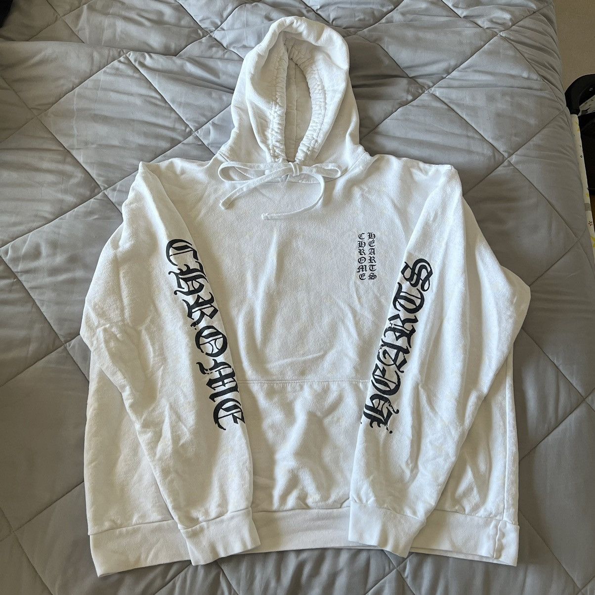 入手困難◆CHROME HEARTS◆Plus Cross Horseshoe Hoodie White Chrome Hearts Plus Cross All Over Print Zip Up Hoodie White