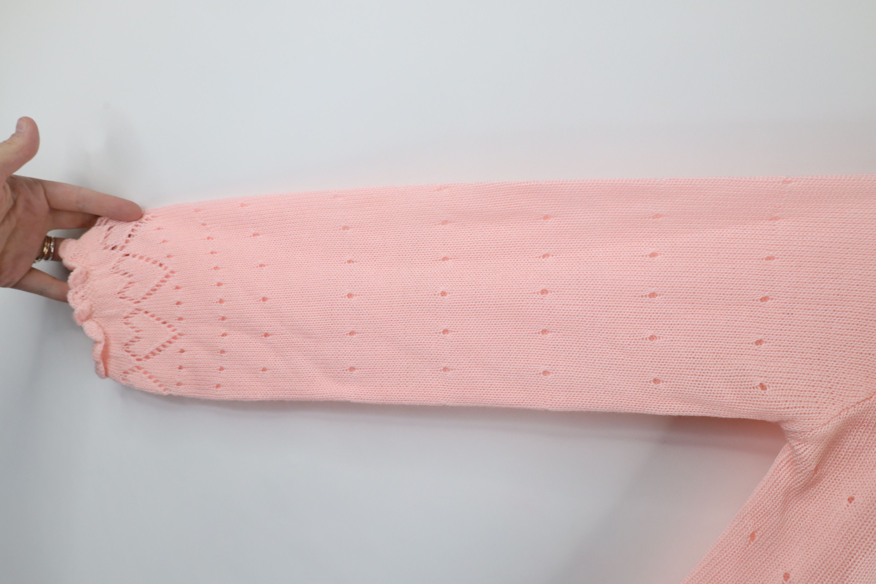 Vintage Vintage 70s Streetwear Flared Sleeve Knit Sweater Pink Size L / US 10 / IT 46 - 7 Thumbnail