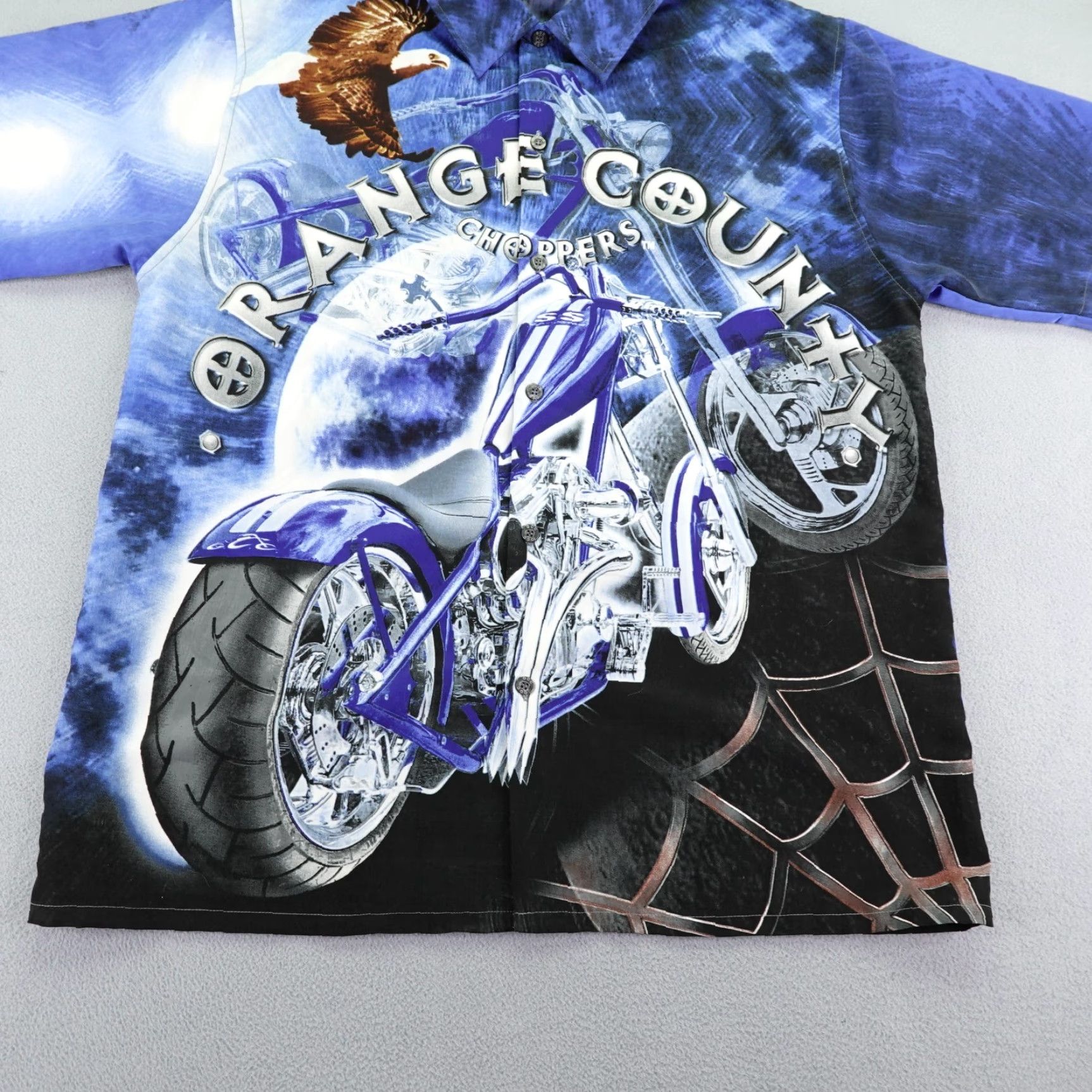 Vintage VINTAGE Orange County Choppers Shirt Mens L Blue Button-Up Motorcycle Eagle AOP Size US L / EU 52-54 / 3 - 3 Thumbnail