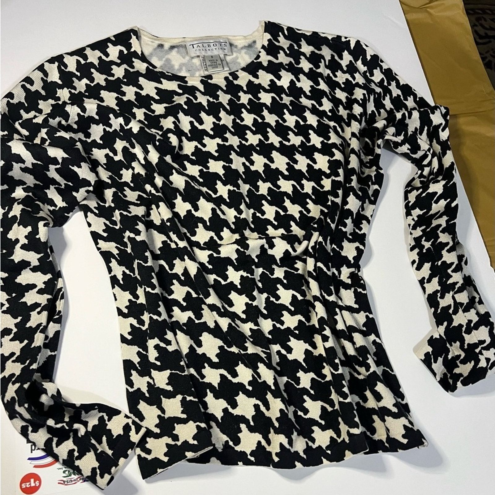 & Other Stories Talbots Houndstooth Jacquard Top – Size 8 (Pre-Owned) Size M / US 6-8 / IT 42-44 - 2 Thumbnail