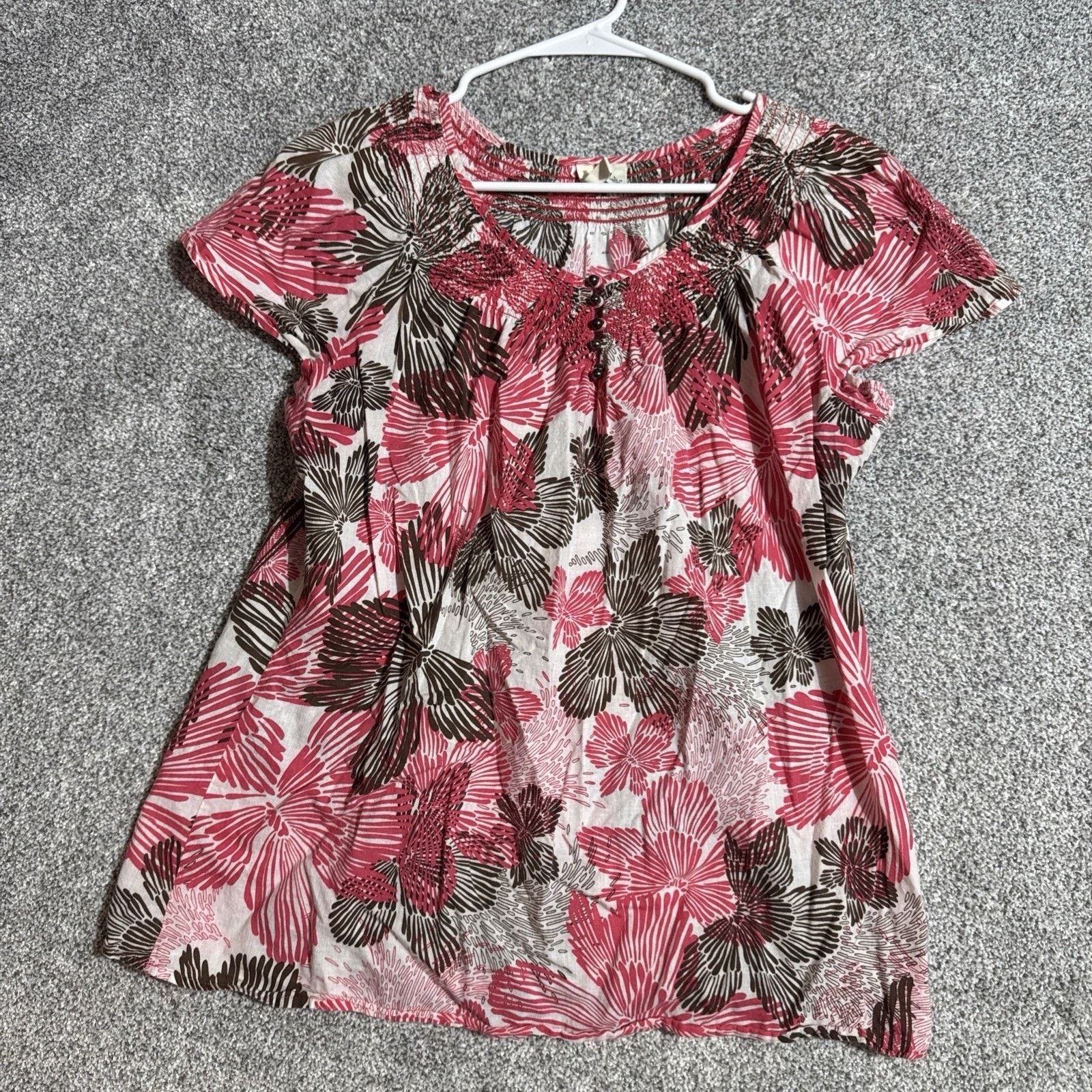 St. Johns Bay Boho Peasant Blouse Womens L Cottagecore Floral Embroidered Size L / US 10 / IT 46 - 1 Thumbnail