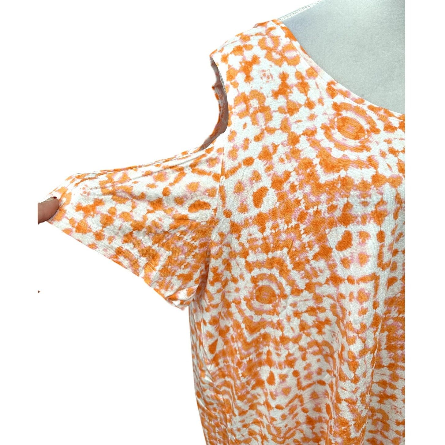 Other JM Collection Blouse Cold Shoulder Tie-Dye Orange 4X NWT Size 4XL / US 24-26 - 5 Thumbnail