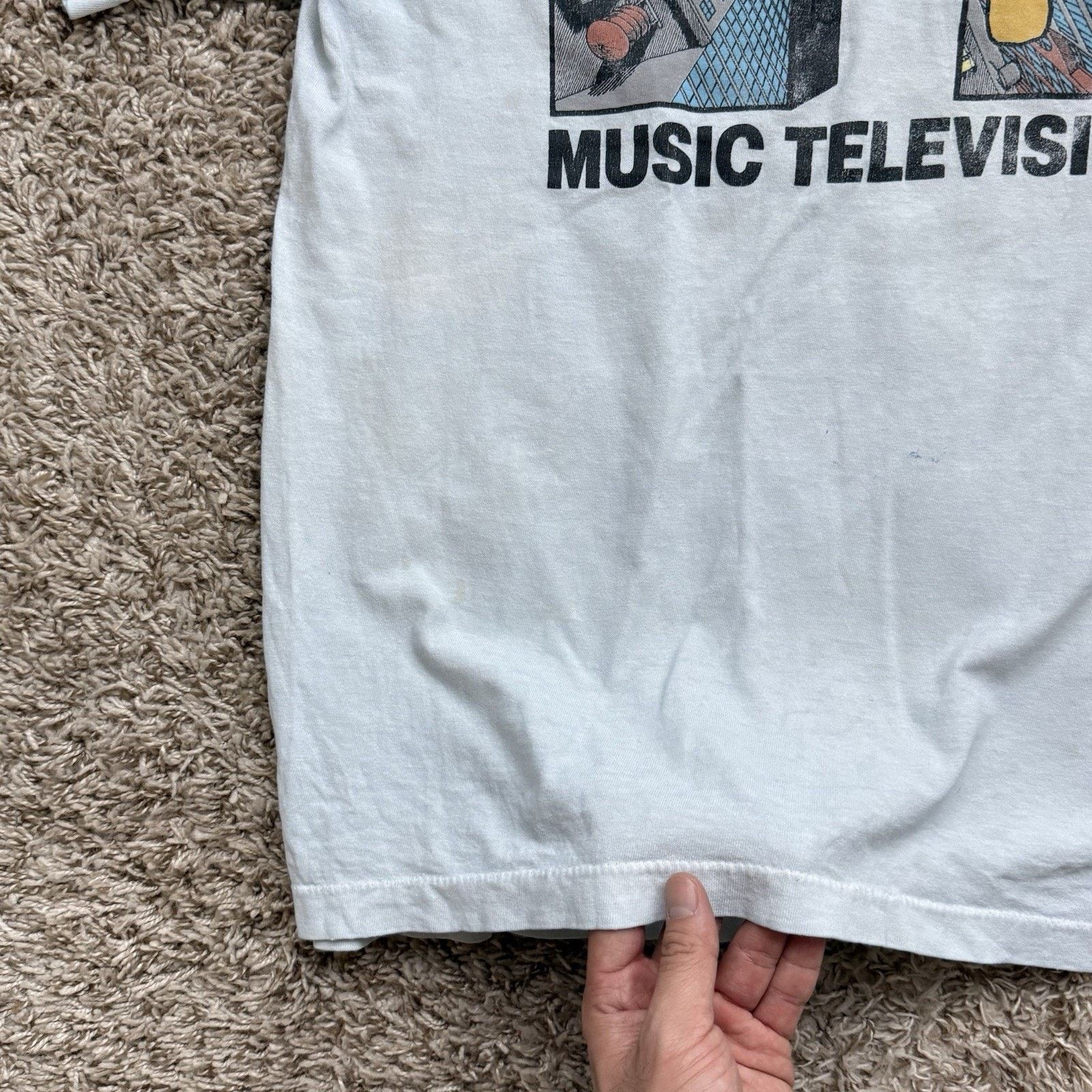 Mtv × Vintage Vintage 90’s MTV T-Shirt Blue City Logo 1991 Single Stitch Size US XL / EU 56 / 4 - 9 Thumbnail
