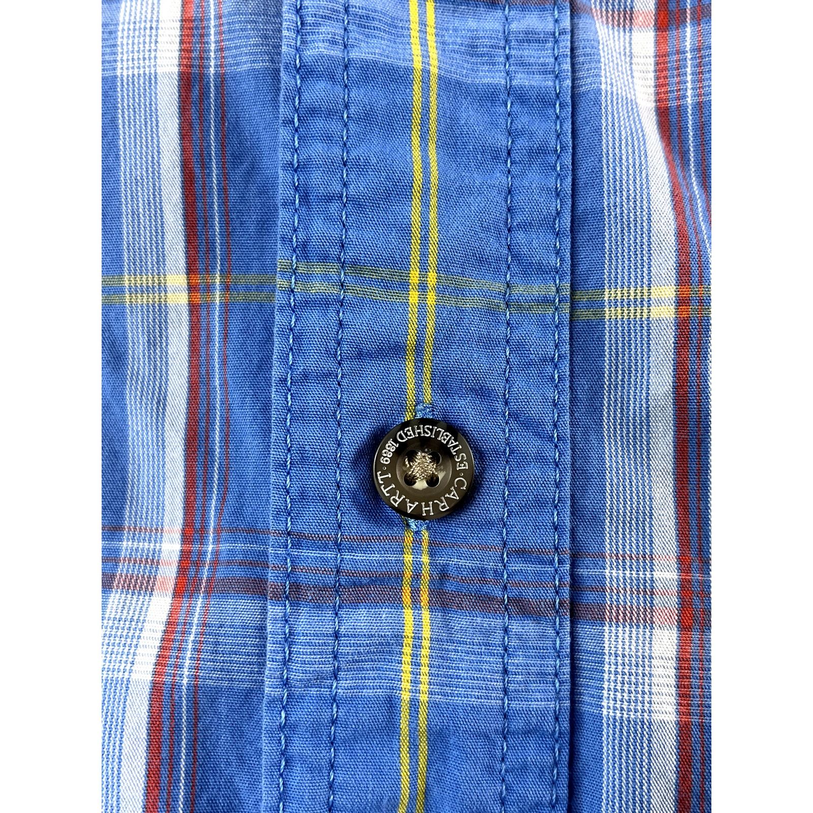 Carhartt Men's Blue Plaid Short Sleeve Carhartt Button Front Shirt M Size US M / EU 48-50 / 2 - 3 Thumbnail