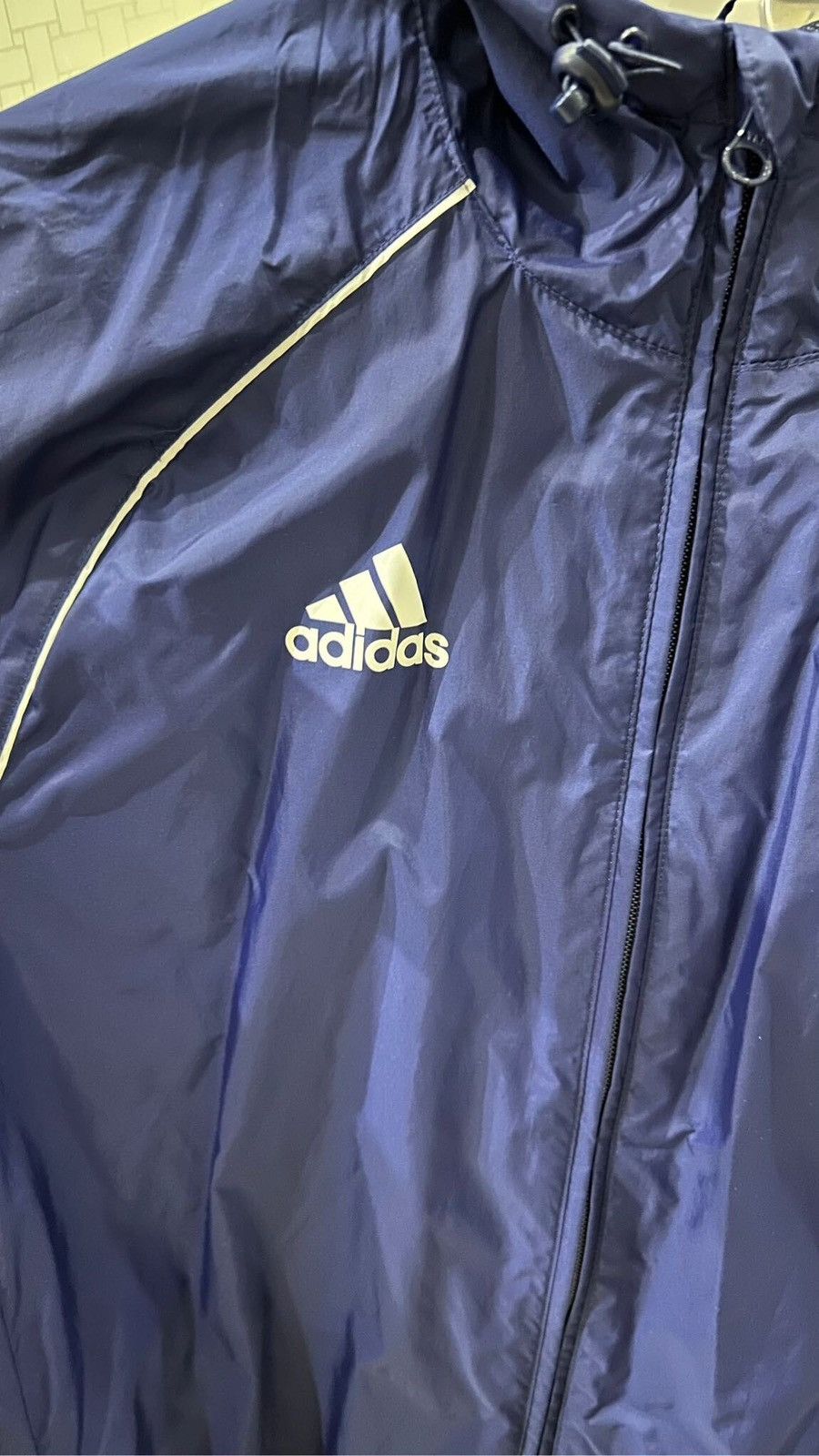 Adidas ADIDAS CORE RAIN JACKET/WINDBREAKER-Navy Blue-White Piping Size US S / EU 44-46 / 1 - 3 Thumbnail