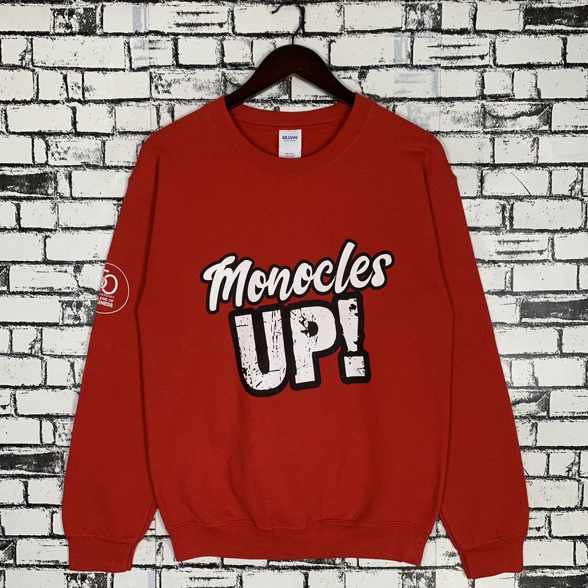 Vintage Monocles Up University College Business Sweatshirt Crewneck Size US S / EU 44-46 / 1 - 1 Thumbnail