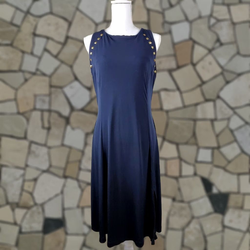 Michael Kors Michael Kors Women’s Studded Sleeveless Dress Navy Size L Size L / US 10 / IT 46 - 1 Thumbnail