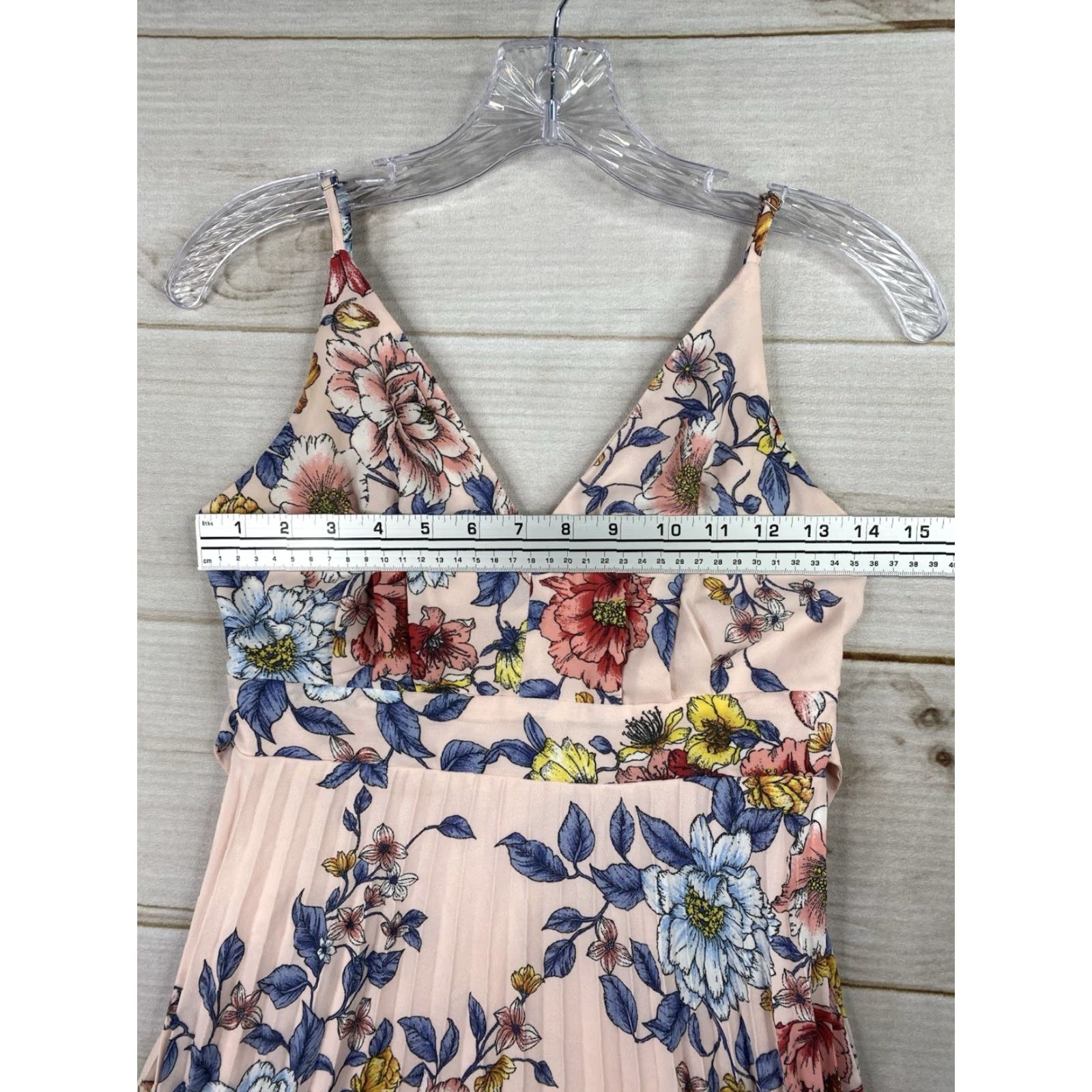 Vintage VINTAGE Thirty/Thirty LA Dress Shirt Womens S Pink Floral Pleated A-Line Sleeveless V-Neck Midi 90s Event Party Wedding Flower Size S / US 4 / IT 40 - 4 Thumbnail
