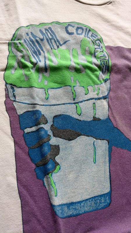Band Tees × Vintage Rare Animal Collective Shirt 2008 Milkshake Fluo Print Tee S Size US S / EU 44-46 / 1 - 2 Thumbnail
