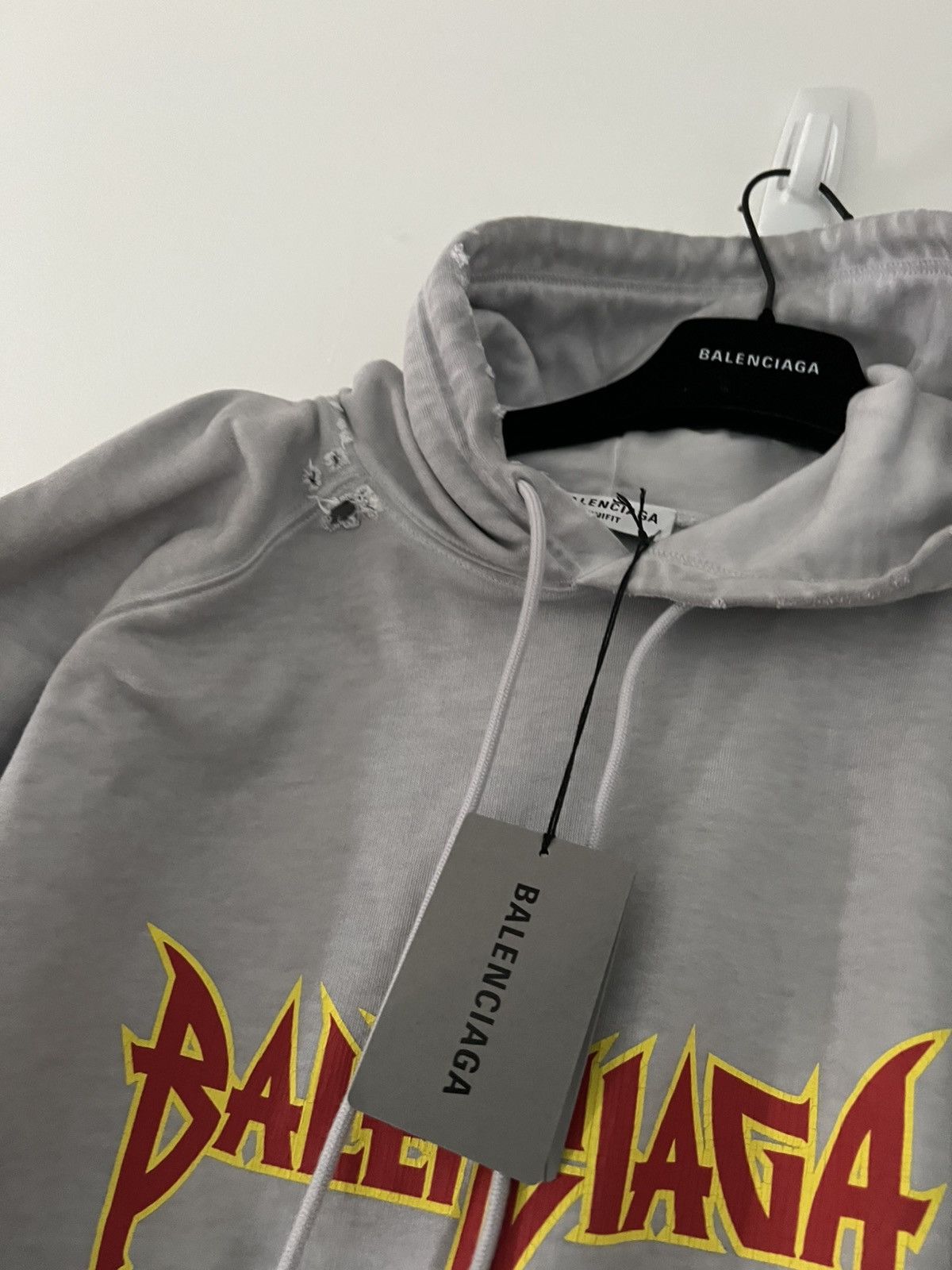 Balenciaga Balenciaga Metal Distressed Hoodie Size US L / EU 52-54 / 3 - 2 Thumbnail