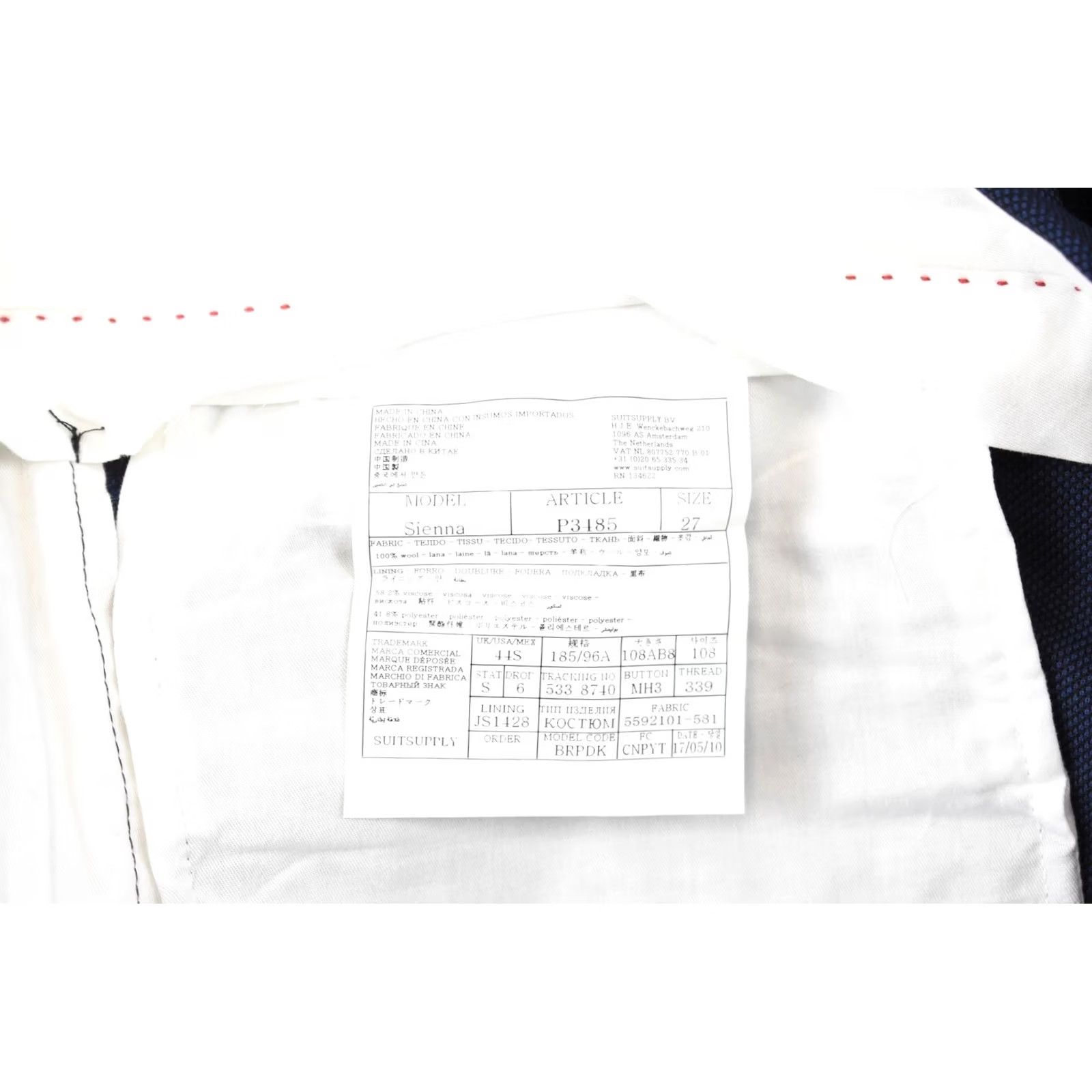 Suitsupply Suitsupply Sienna Trousers Men UK 44S / W37 Patterned Blue Wool Pleated Tapered Dress Pants Size US 44 / EU 60 - 5 Thumbnail