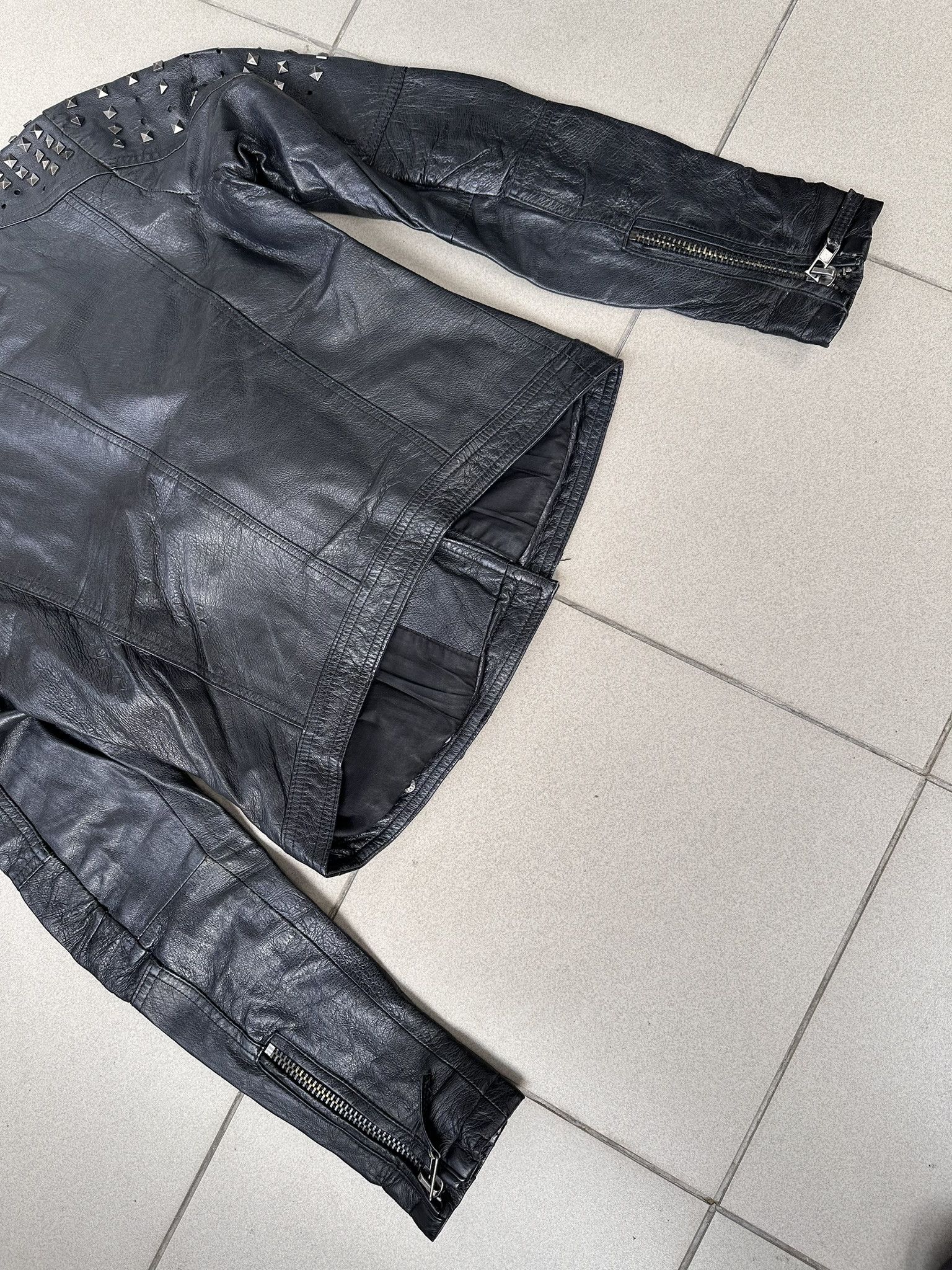 Leather × Vintage Vintage Leather biker jacket avant garde archive metal Size M / US 6-8 / IT 42-44 - 13 Thumbnail