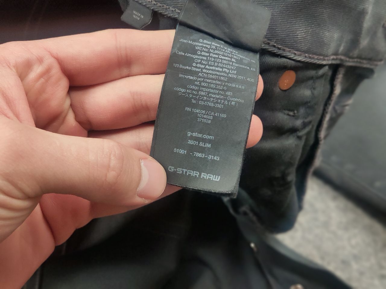 G-Star G Star Raw Vintage 3301 Gray Waxed Jeans if six was nine Size US 33 - 18 Thumbnail