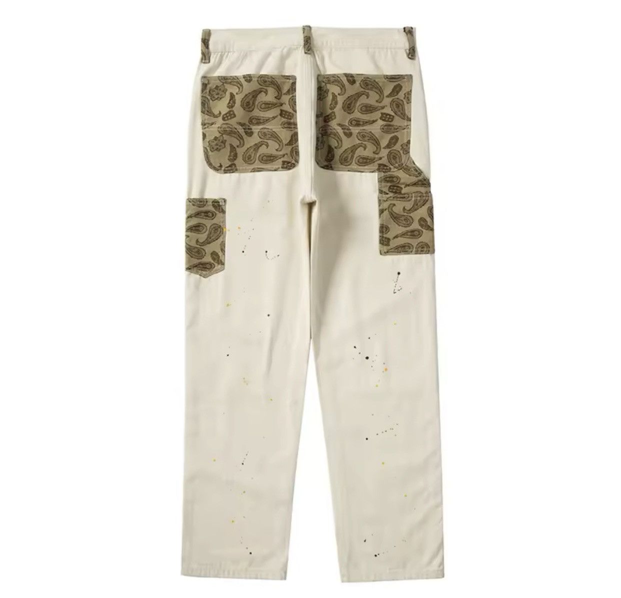Japanese Brand × Vintage Hip Hop Khaki Cashew Flower Straight Leg Pants Size US 30 / EU 46 - 6 Thumbnail