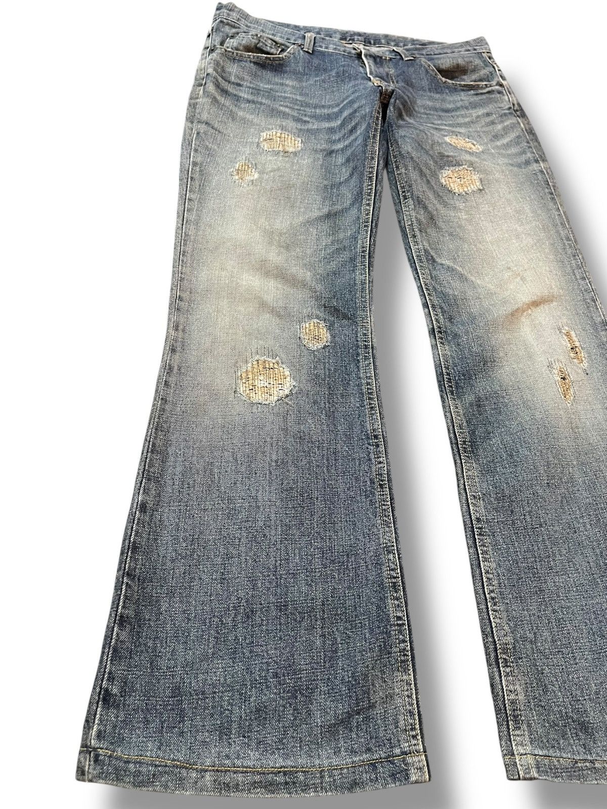 20471120 Vintage 291295 Homme Flare Grunge Distressed Denim Size US 32 / EU 48 - 3 Thumbnail