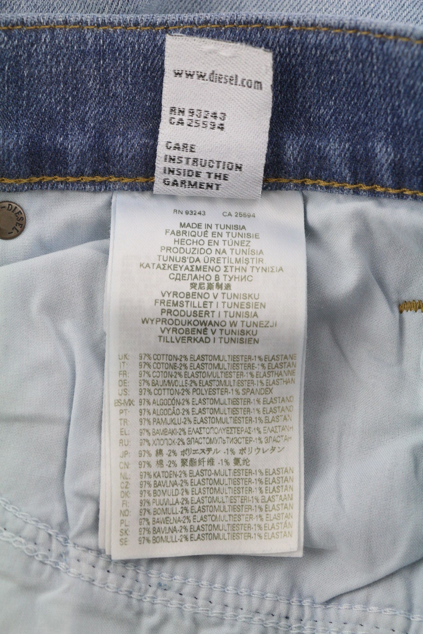 Diesel D-MIHTRY 009NF W31/L34 Straight Stretch Jeans 40183 Size US 31 - 9 Thumbnail