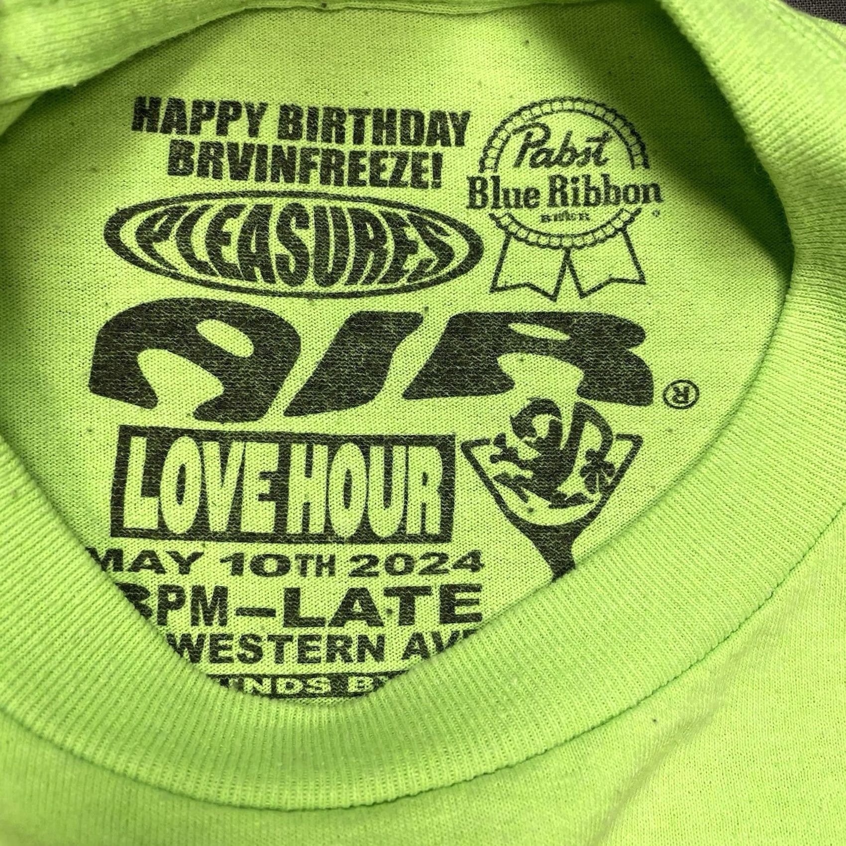 Vintage Love Pleasures Shirt L Men Green PBR Pabst Blue Ribbon Love Hour Birthday Yes Shirt Mens Green Size US L / EU 52-54 / 3 - 3 Thumbnail
