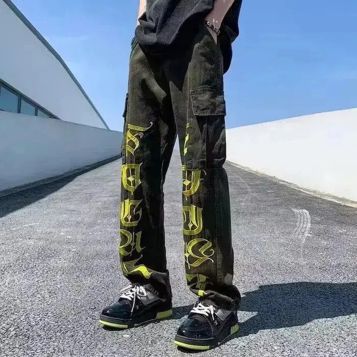 Japanese Brand Letters Baggy Denim Jeans Size US 32 / EU 48 - 4 Thumbnail