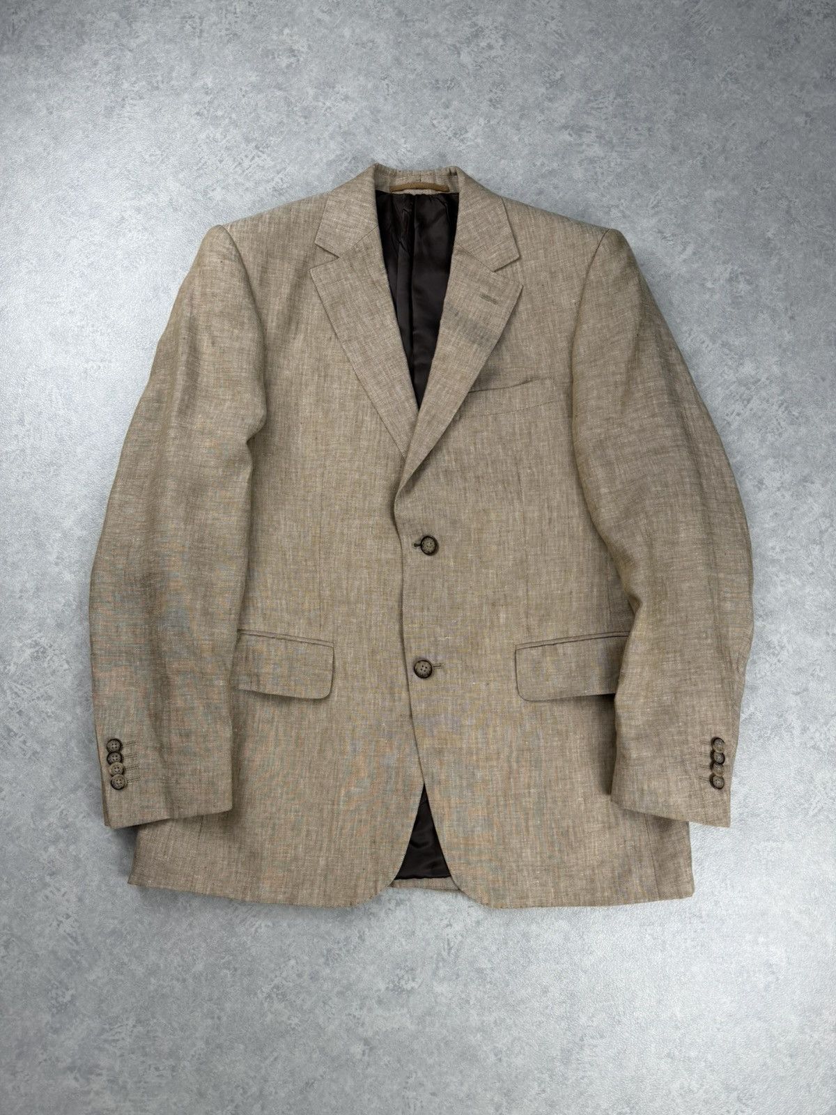 Balmain Balmain Paris Linen Blazer Beige Mens Tailored Jacket EU 46 Size 38R - 1 Thumbnail