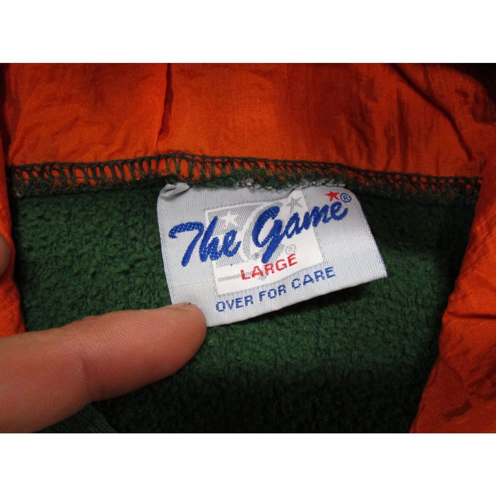 Vintage VINTAGE 90s The Game Miami Hurricanes Hoodie Sweatshirt Embroidered Size L Green Mens Pullover Hooded Long Sleeve Beaded Pattern: Solid 90s Theme Size US L / EU 52-54 / 3 - 6 Thumbnail